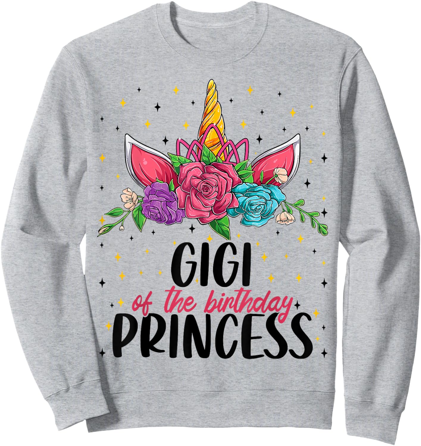 Gigi of the Birthday Girl Unicorn Bday Girl Party Sweatshirt - Sweatshirt | Ash