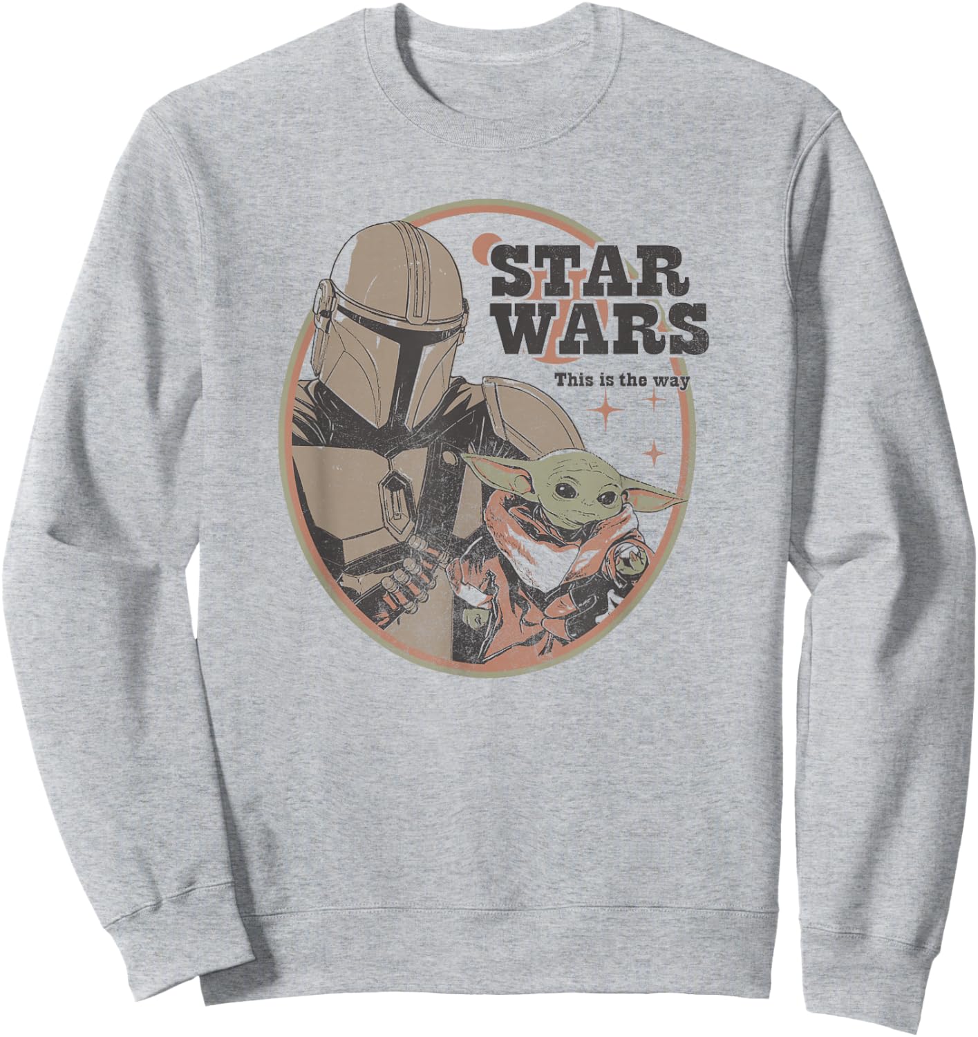 Star Wars: The Mandalorian Vintage Baby Yoda Logo Sweatshirt - Sweatshirt | Ash