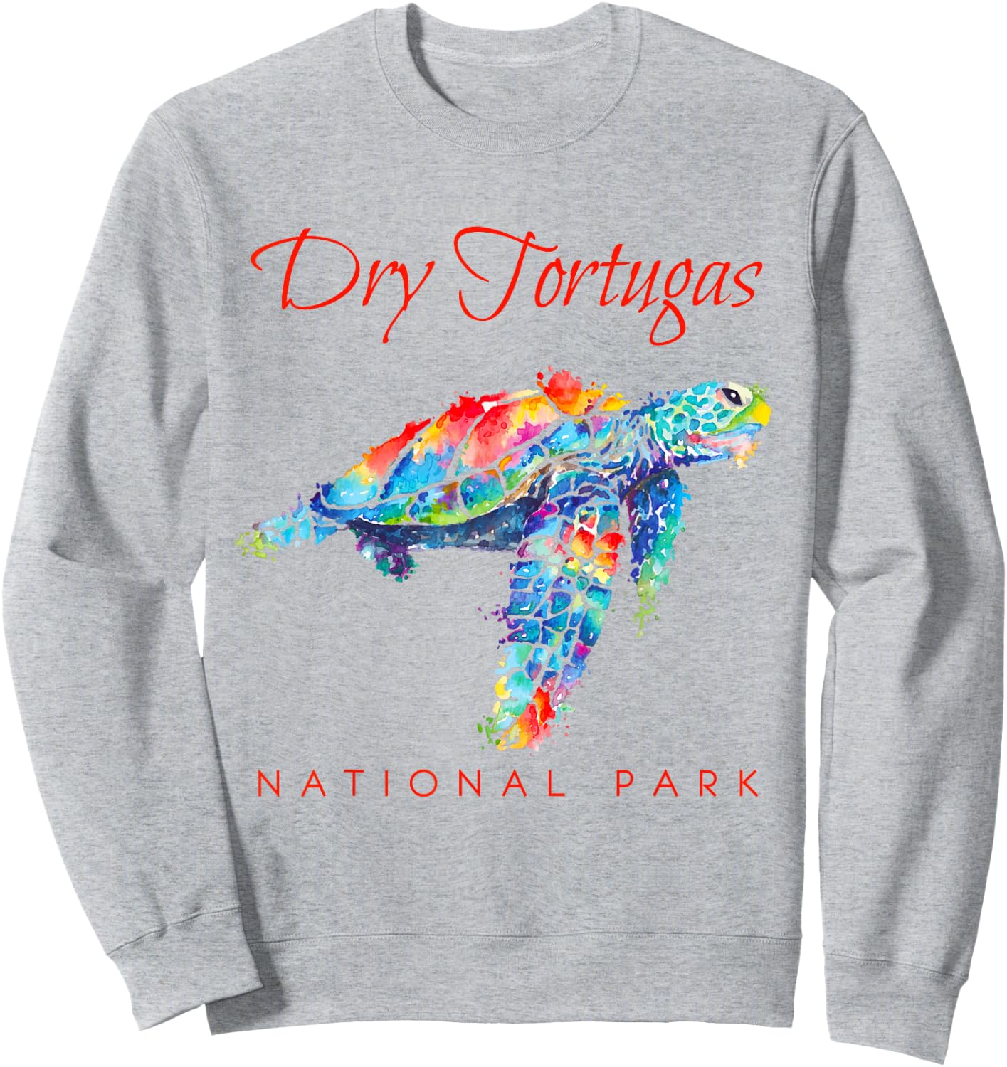 Dry Tortugas National Park Watercolor Sea Turtle Sweatshirt - Sweatshirt | Ash
