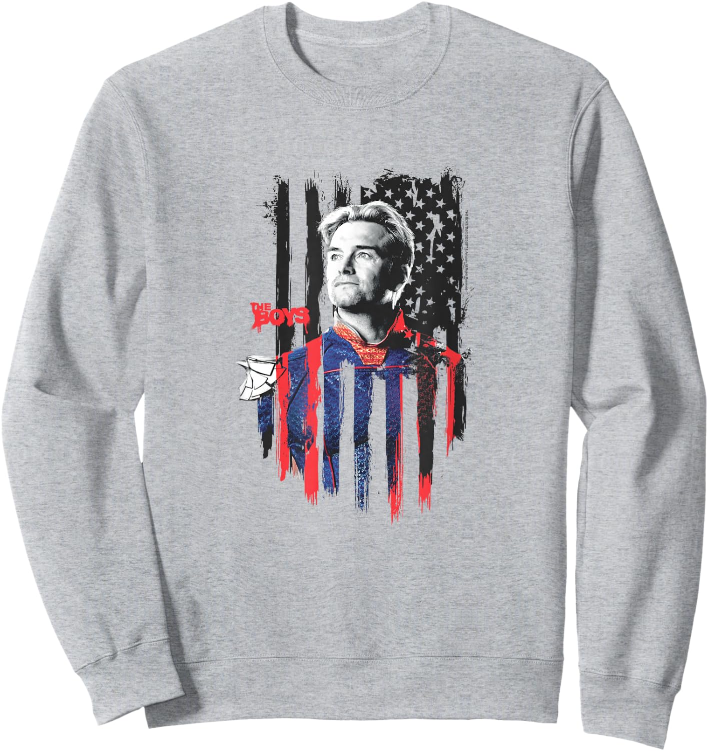 The Boys Homelander American Flag Patriotic Sweatshirt - Sweatshirt | Ash