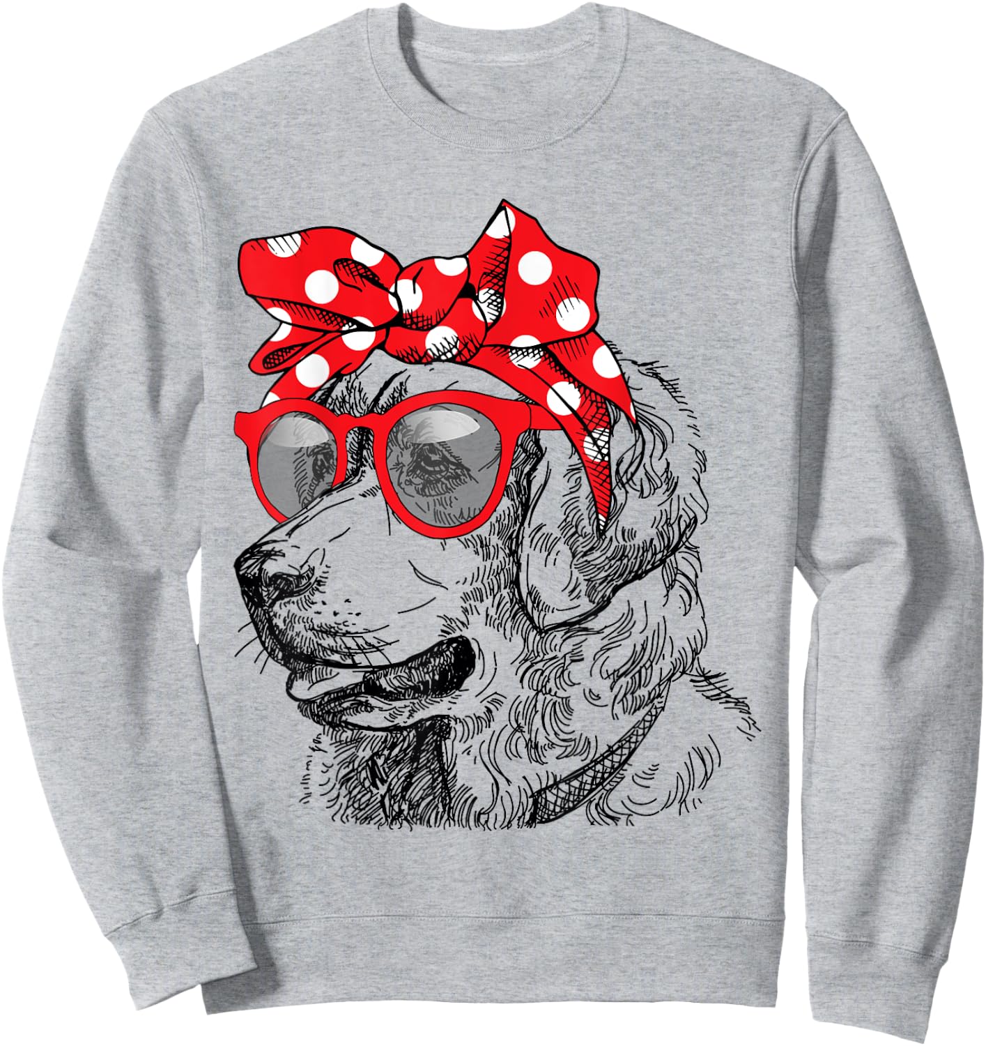 Golden Retriever Dog Mom Bandana Sunglasses Mother's Day Women Sweatshirt - Sweatshirt | Ash
