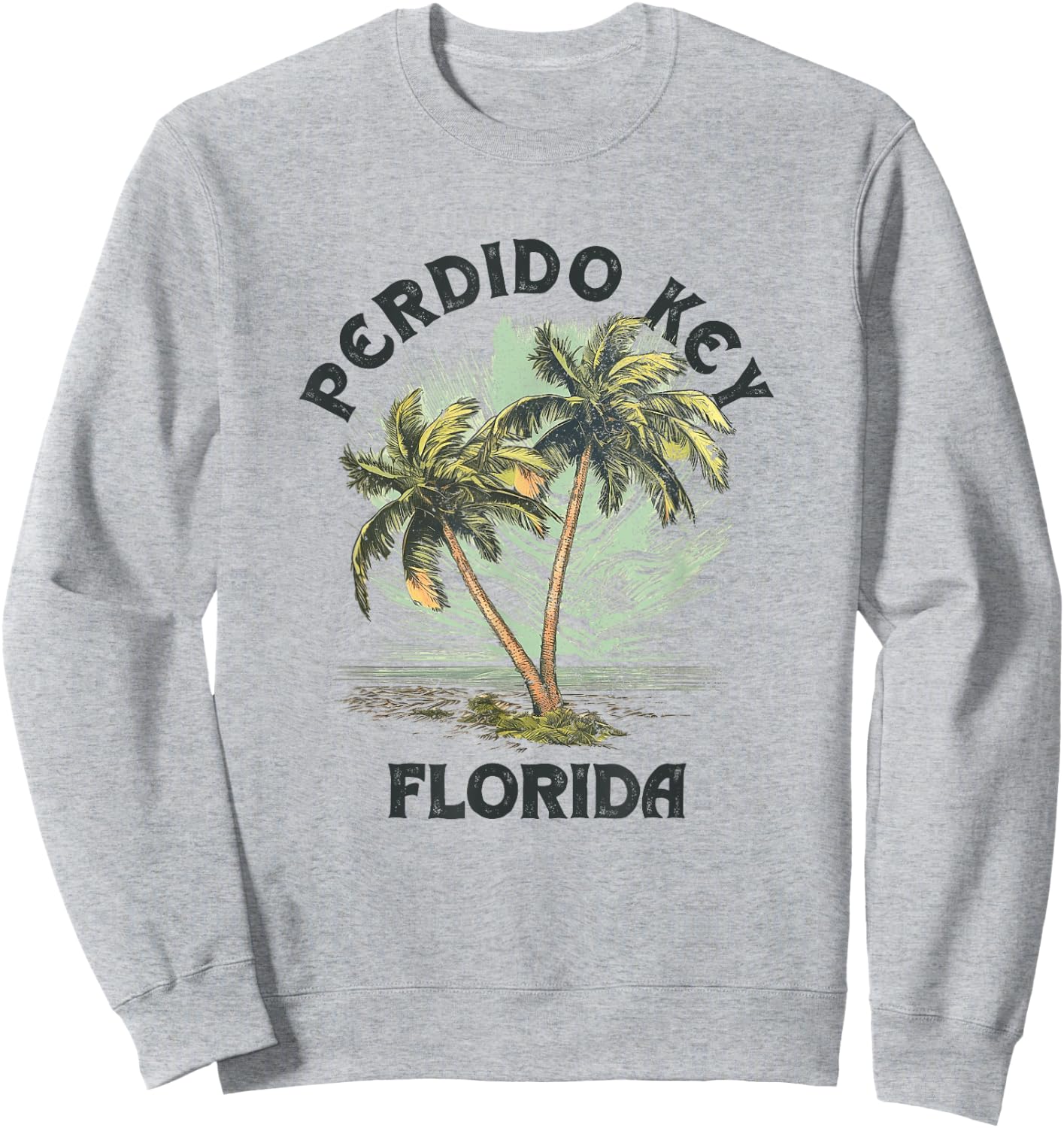 Perdido Key Florida Palms Vintage Beach Women Sweatshirt - Sweatshirt | Ash