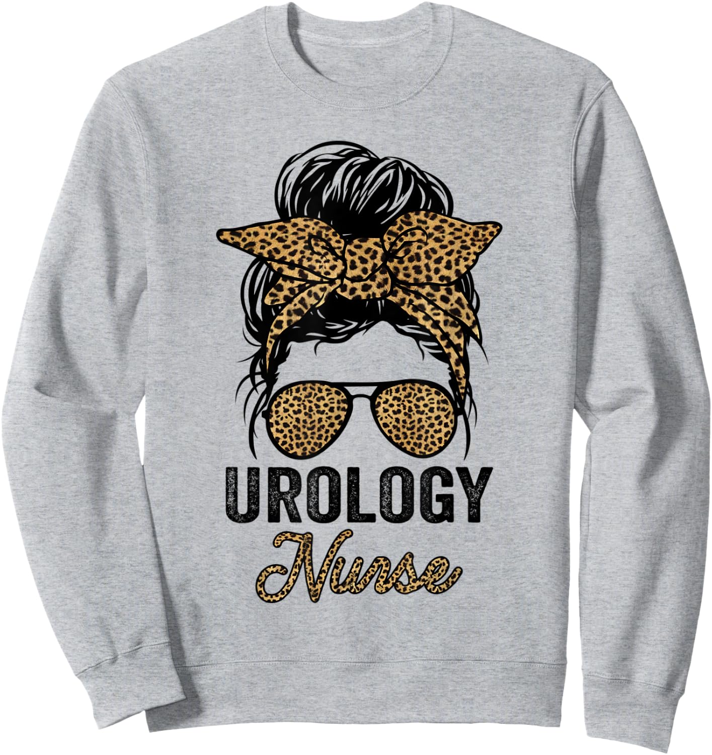 Urology Nurse Appreciation Day Leopard Nurses Sweatshirt - Sweatshirt | Ash