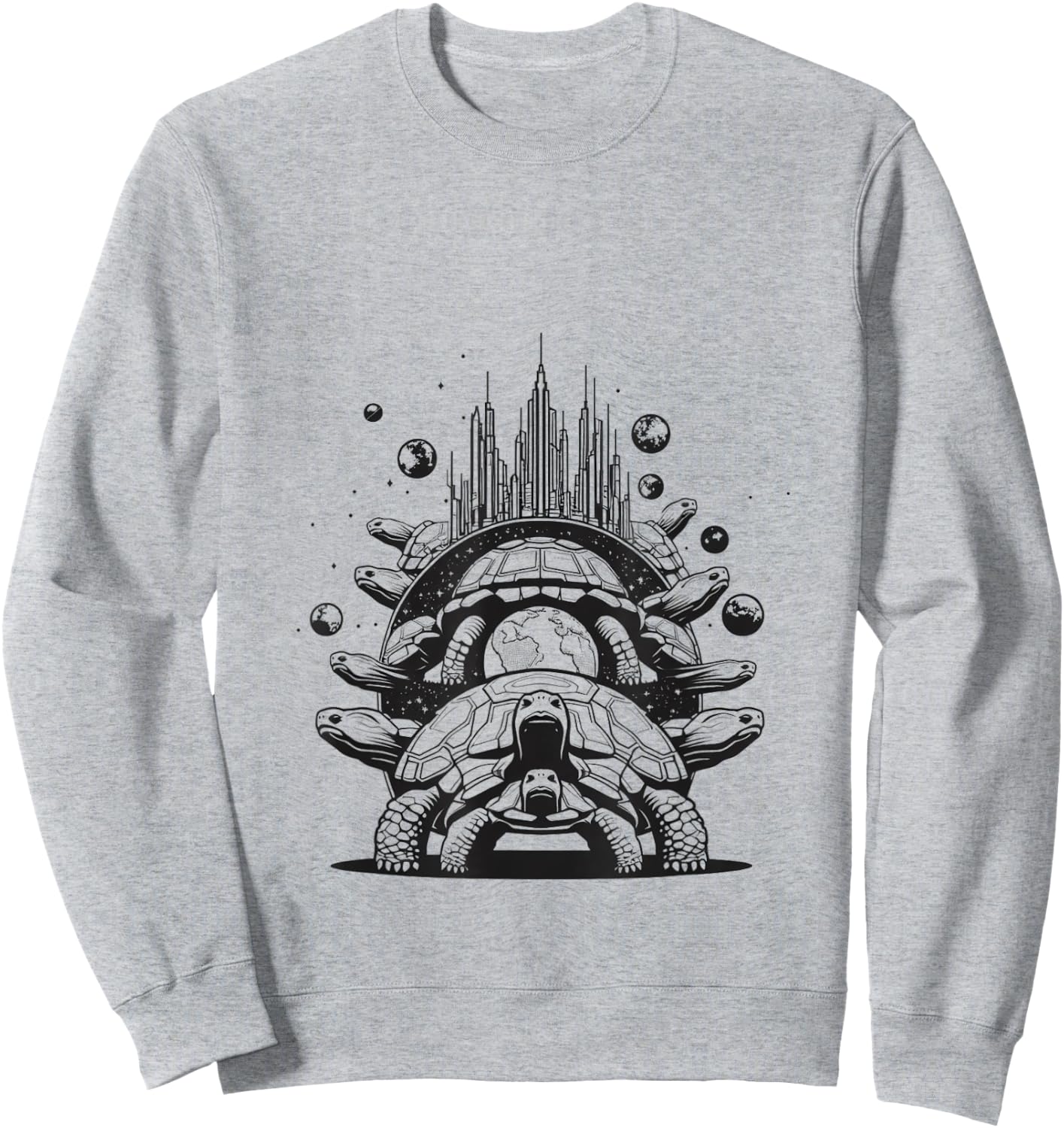 Turtles All The Way Down Graphic Sweatshirt - Sweatshirt | Ash