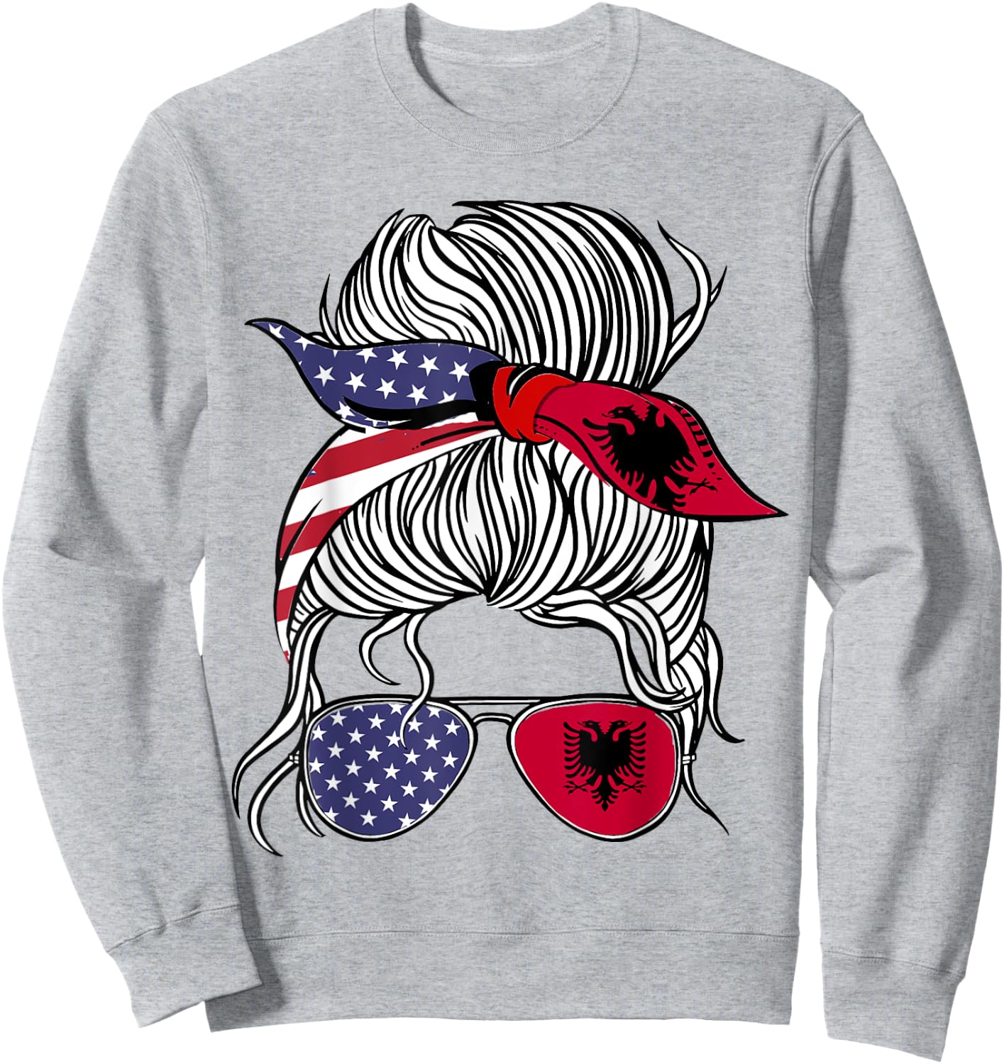 American Albanian Patriot Flag Women Girl Albania Grown Sweatshirt - Sweatshirt | Ash