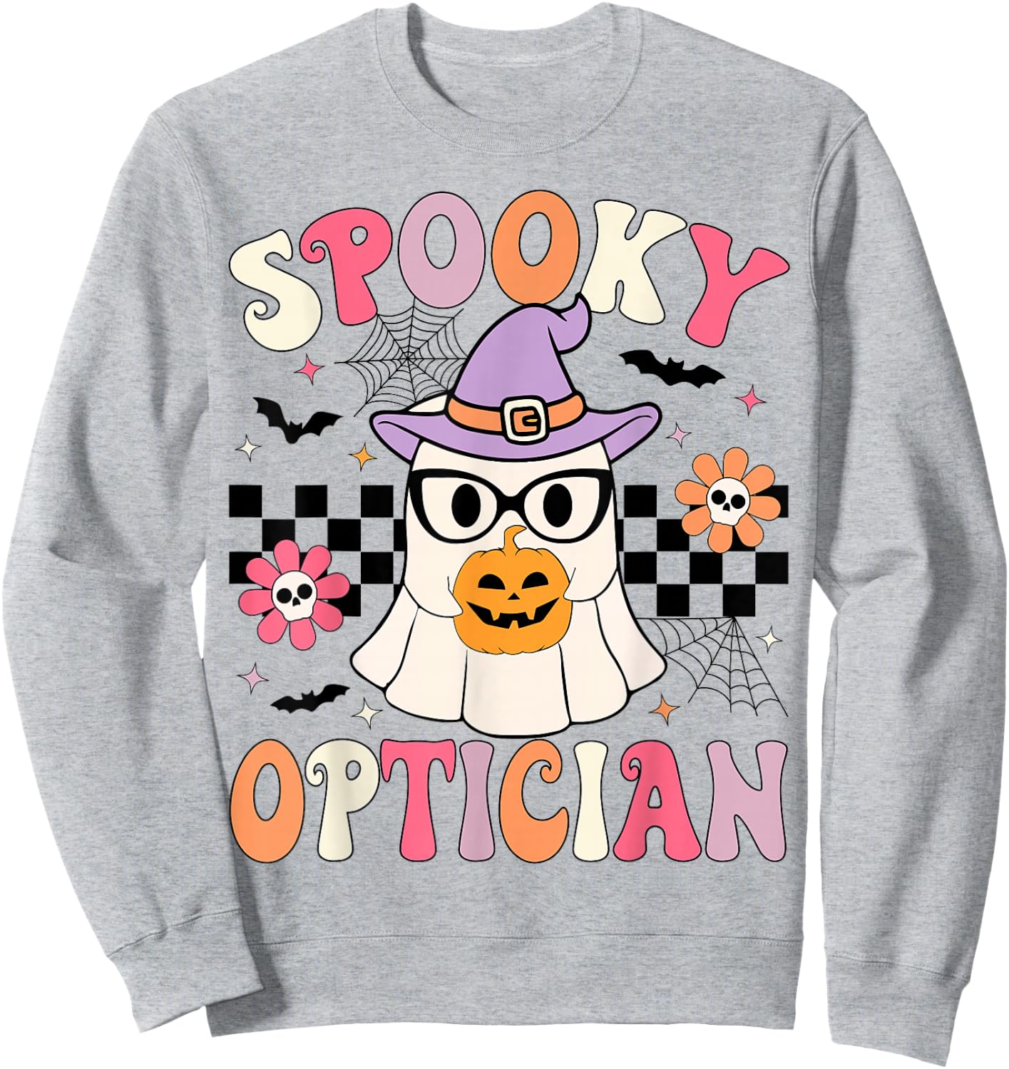 Spooky Optician Halloween Eye Doctor Halloween Optometry Sweatshirt - Sweatshirt | Ash