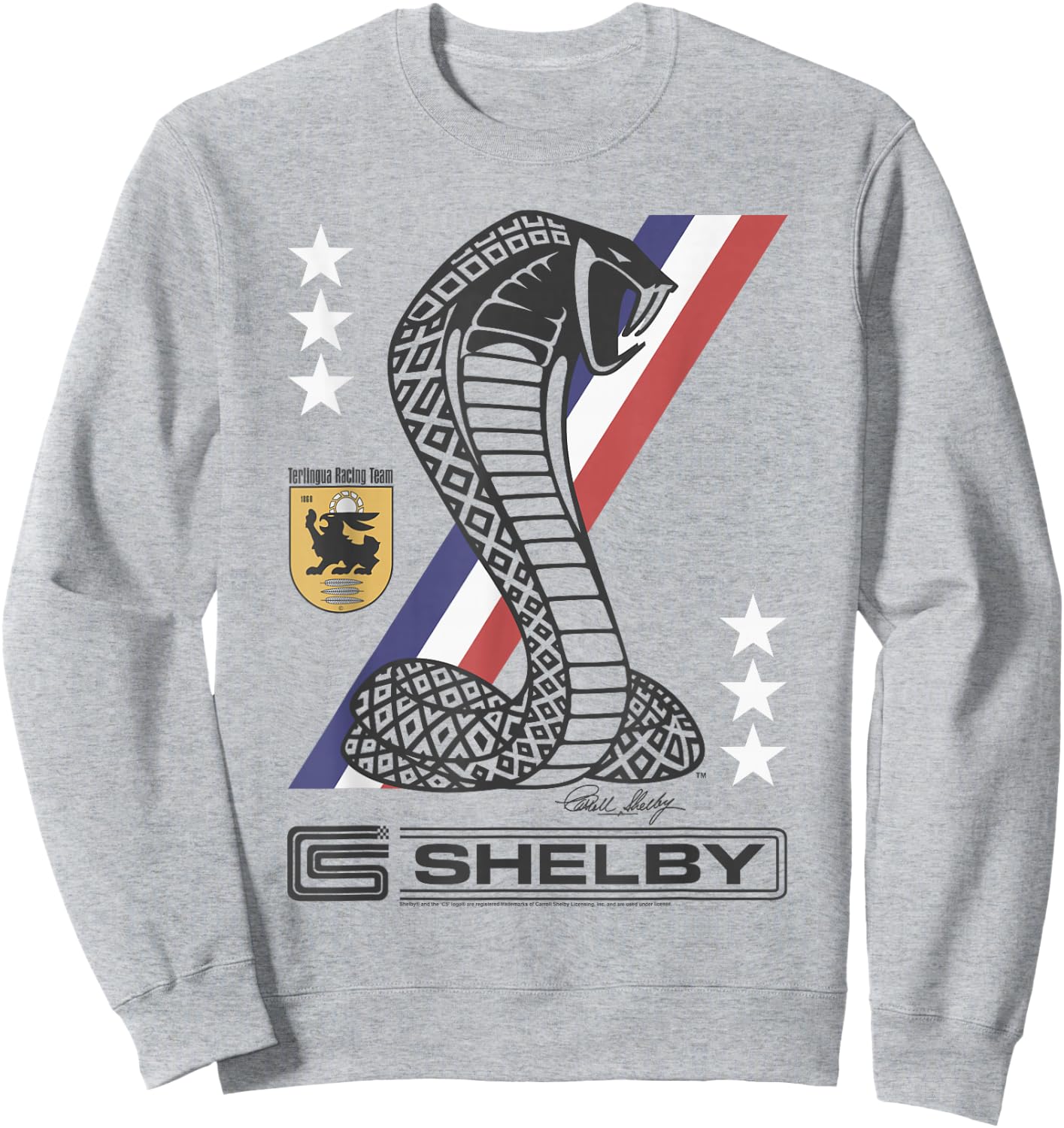 Carroll Shelby Shelby Racing Stripe Snake Sweatshirt - Sweatshirt | Ash