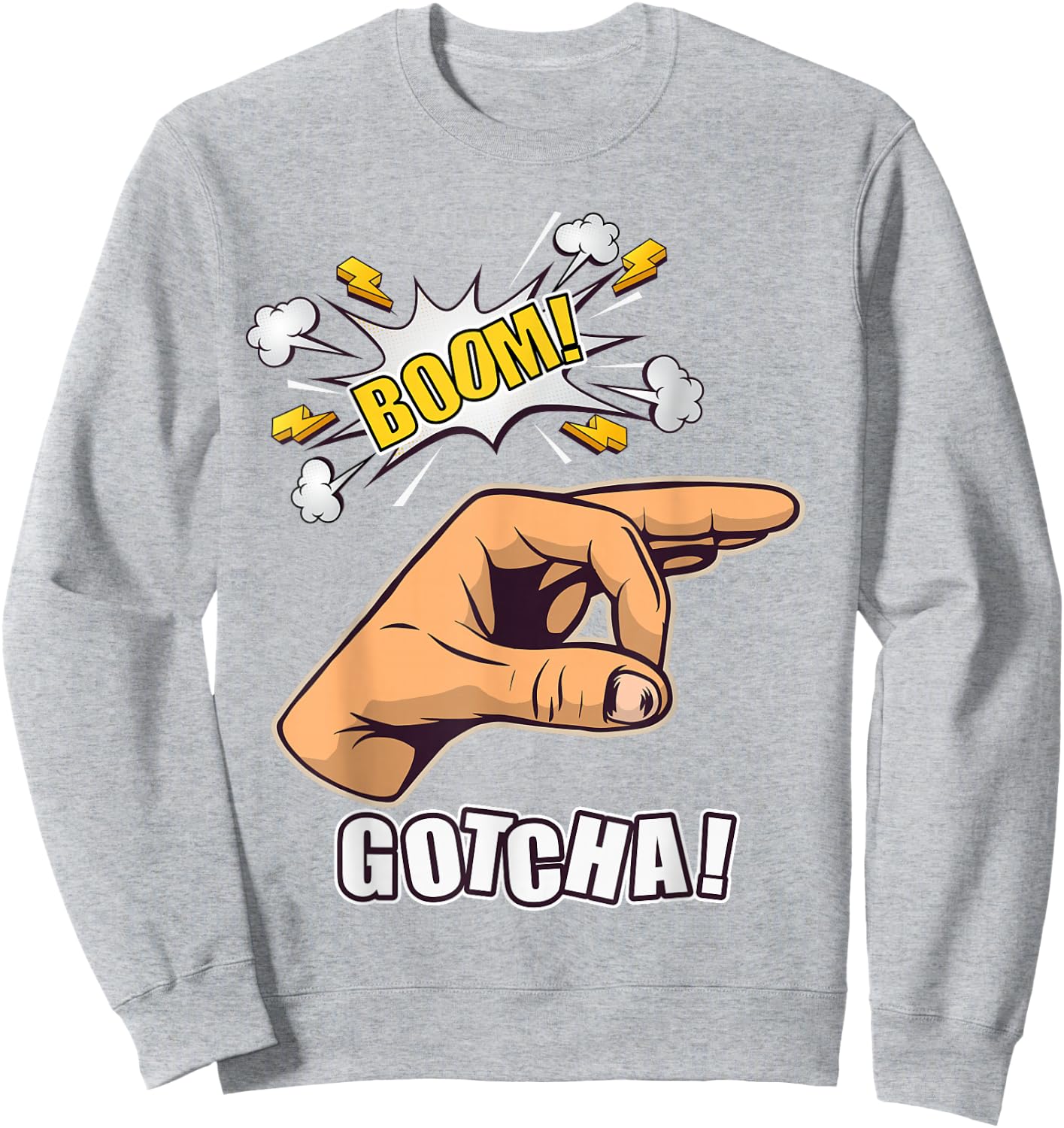 Gotcha Ok Sign Finger Circle Hand Meme Sweatshirt - Sweatshirt | Ash