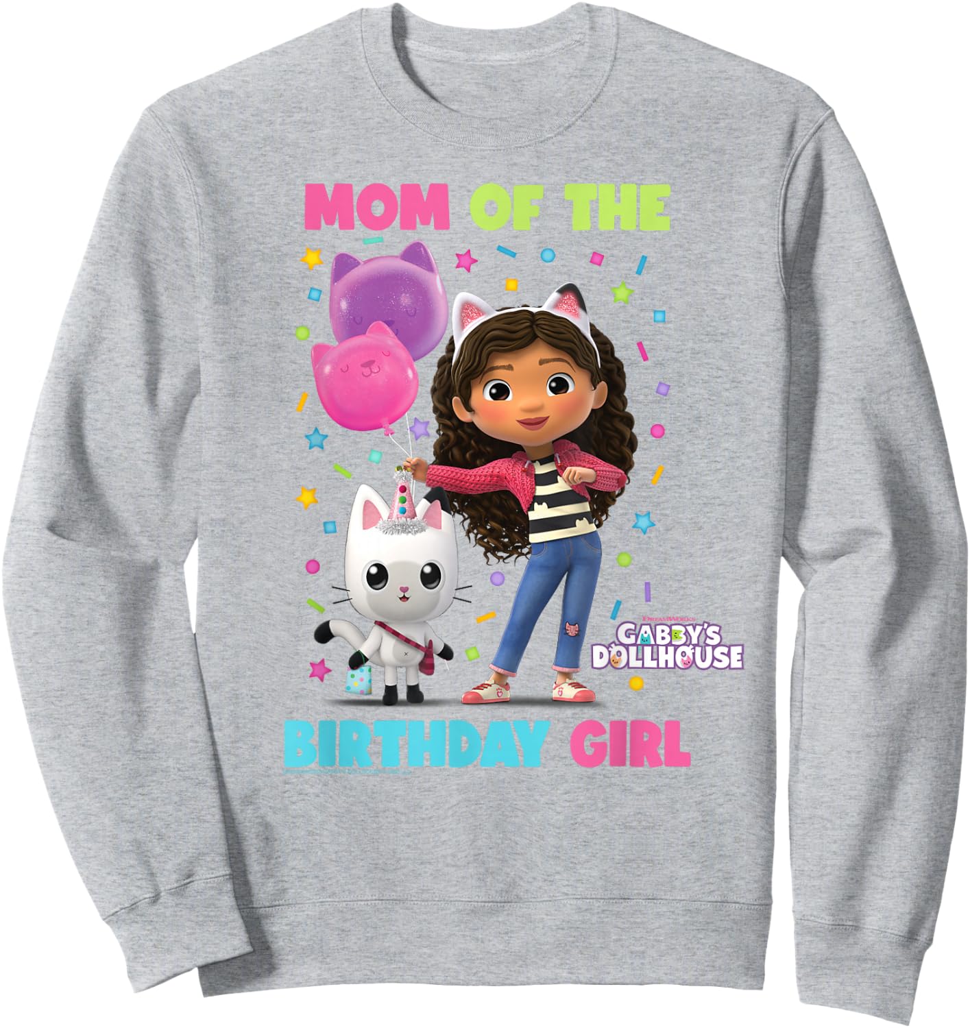 DreamWorks Gabby's Dollhouse Mom of The Birthday Girl Sweatshirt - Sweatshirt | Ash