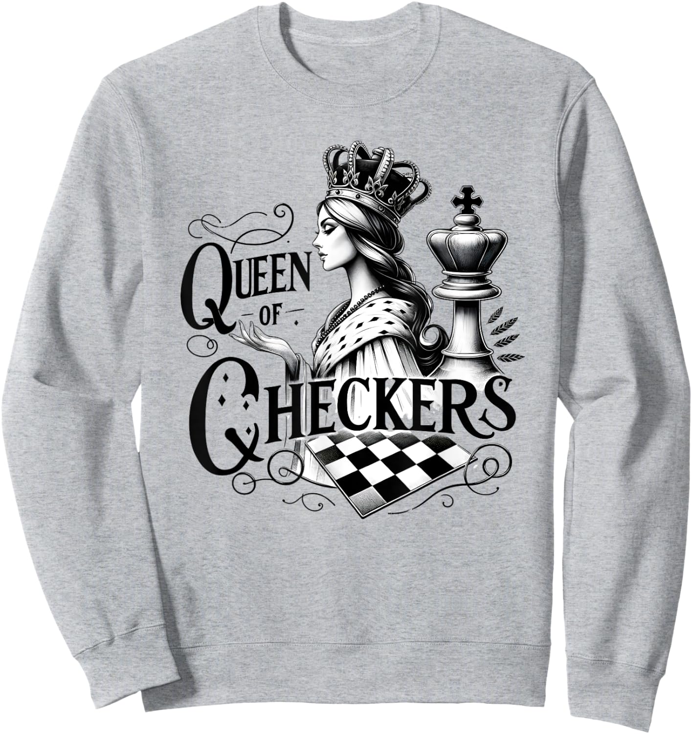Queen of Checkers inspired by modern art Sweatshirt - Sweatshirt | Ash