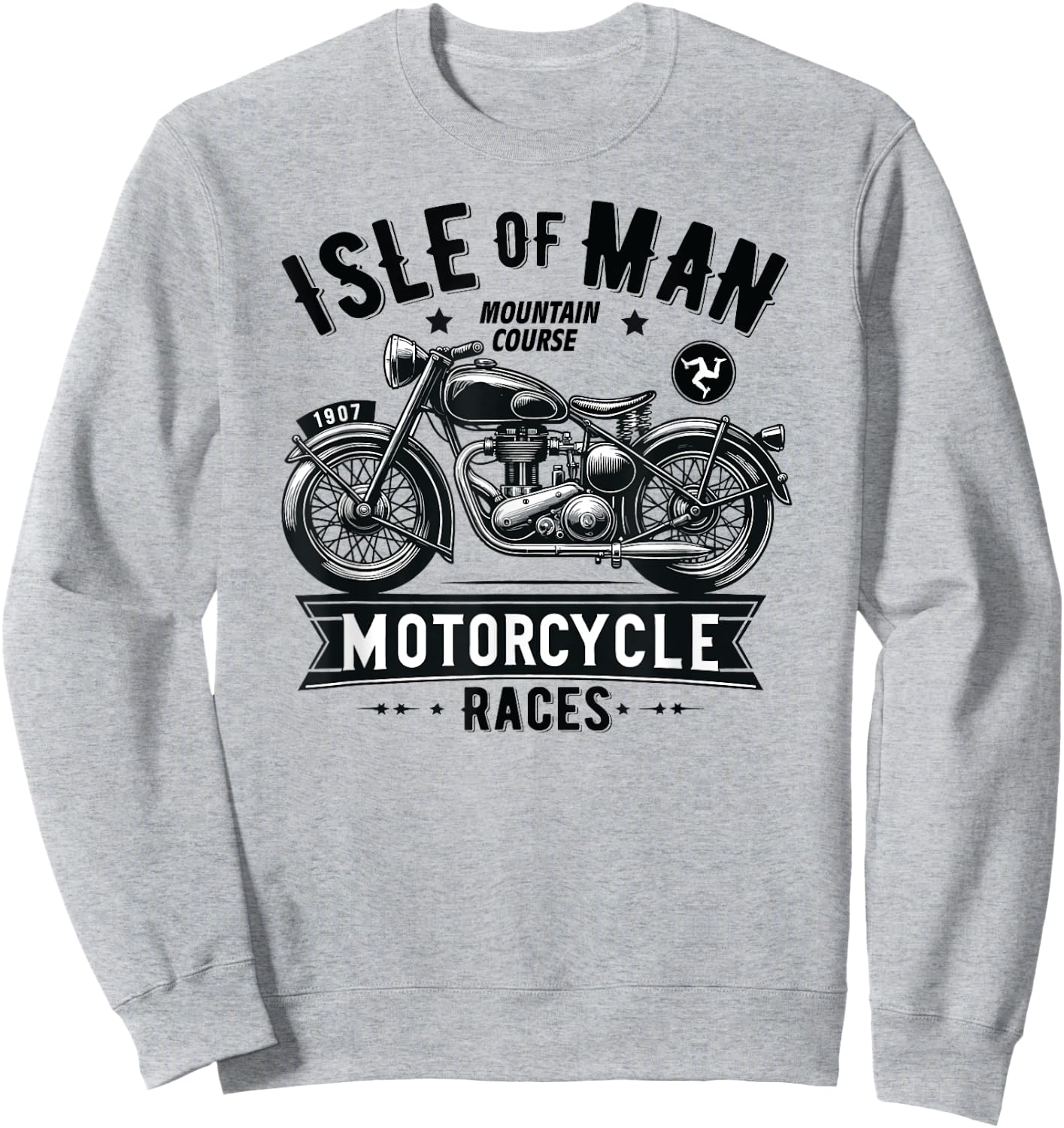 Isle of Man TT Races Vintage Motorcycle Retro Design Sweatshirt - Sweatshirt | Ash