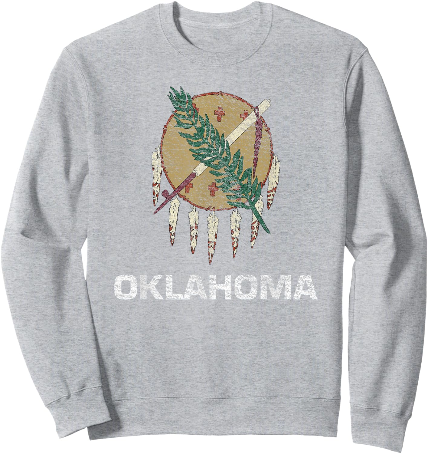 State Flag of Oklahoma Sweatshirt - Sweatshirt | Ash