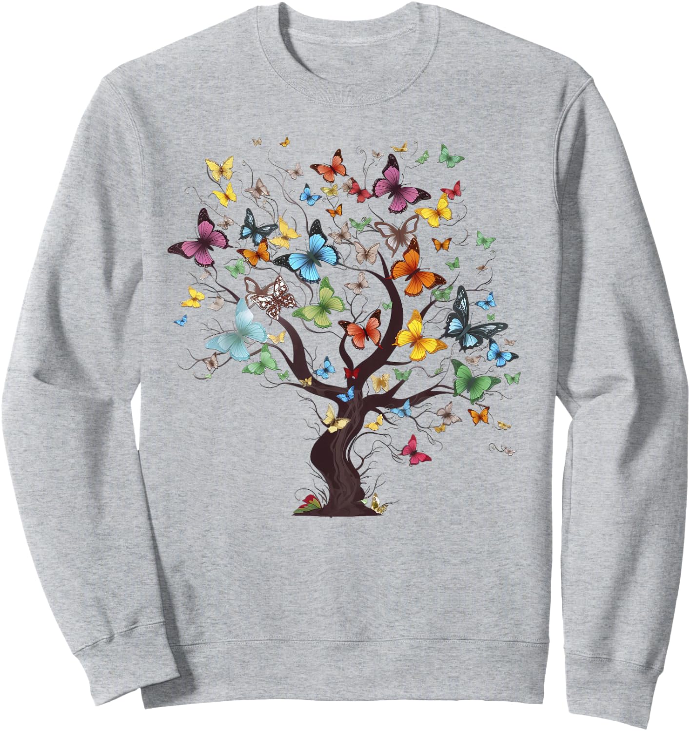Beautiful Colorful Butterfly Tree Sweatshirt - Sweatshirt | Ash