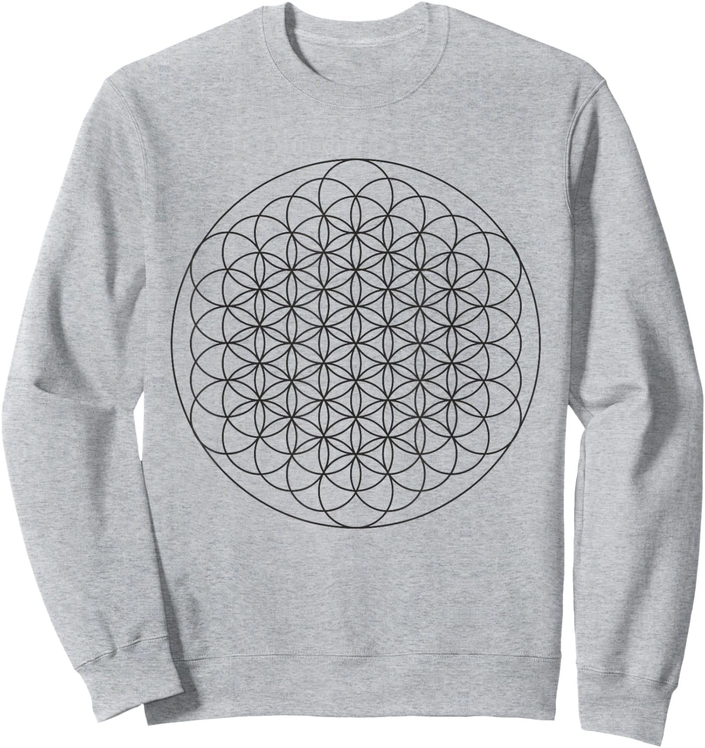 Flower of Life Sacred Mystical Geometry Platonic Solids Sweatshirt - Sweatshirt | Ash