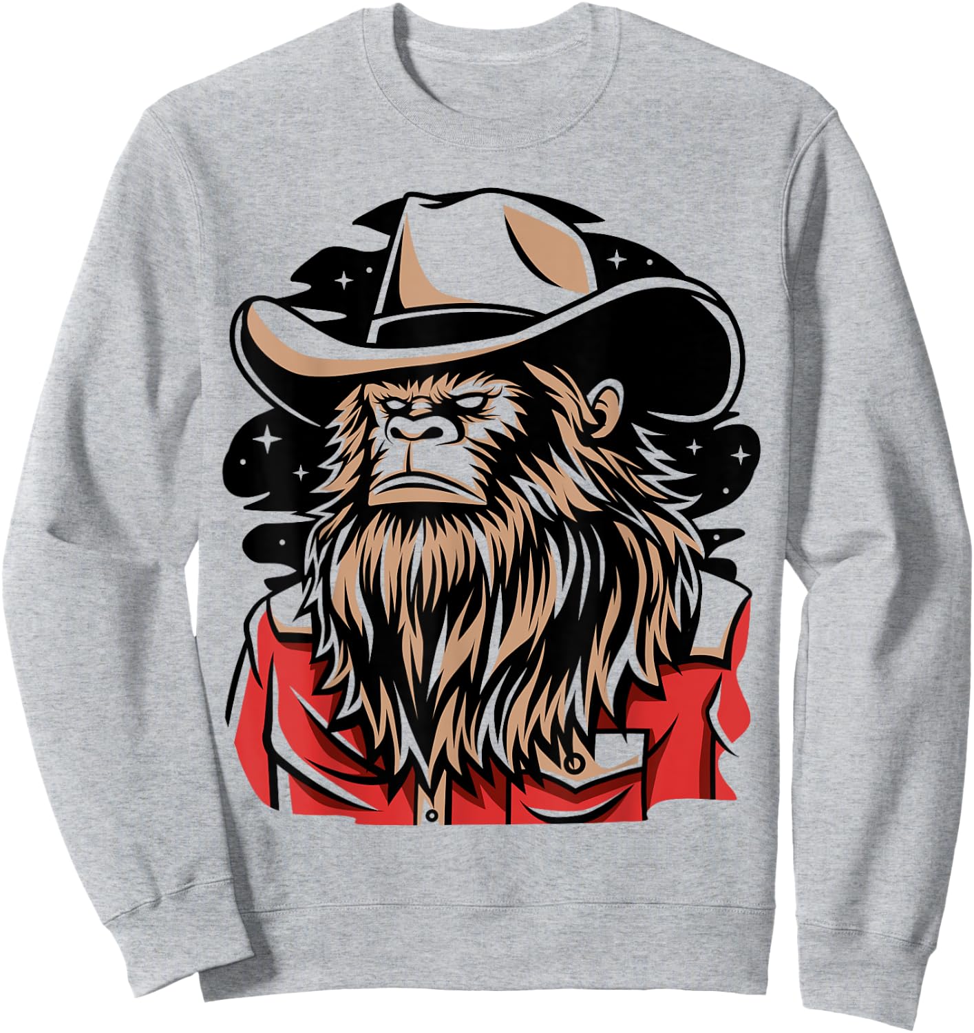 Retro Howdy Bigfoot Sasquatch Cowboy Rodeo Western Country Sweatshirt - Sweatshirt | Ash