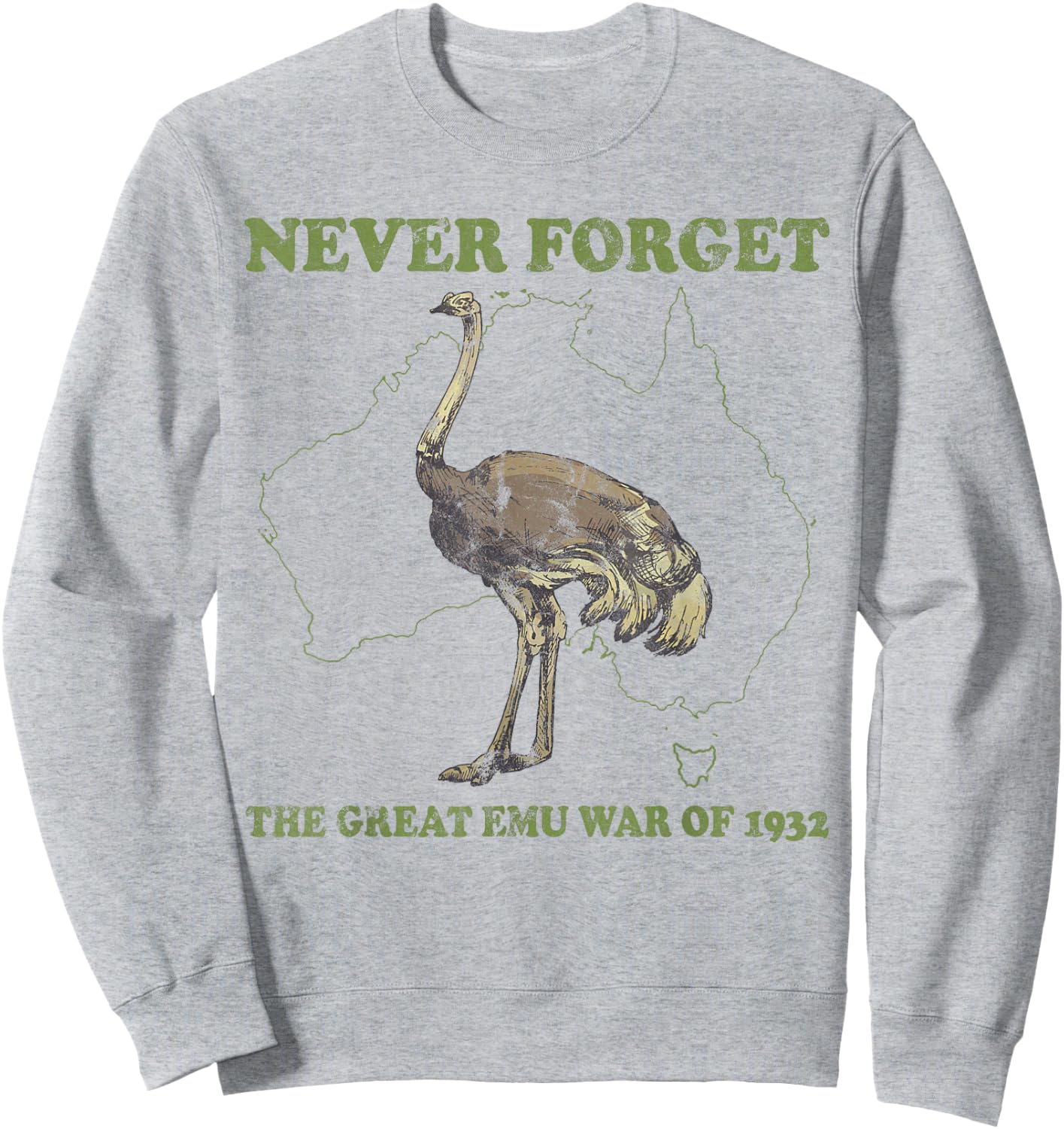 Never Forget The Great Emu War Of 1932 Ostrich Sweatshirt - Sweatshirt | Ash