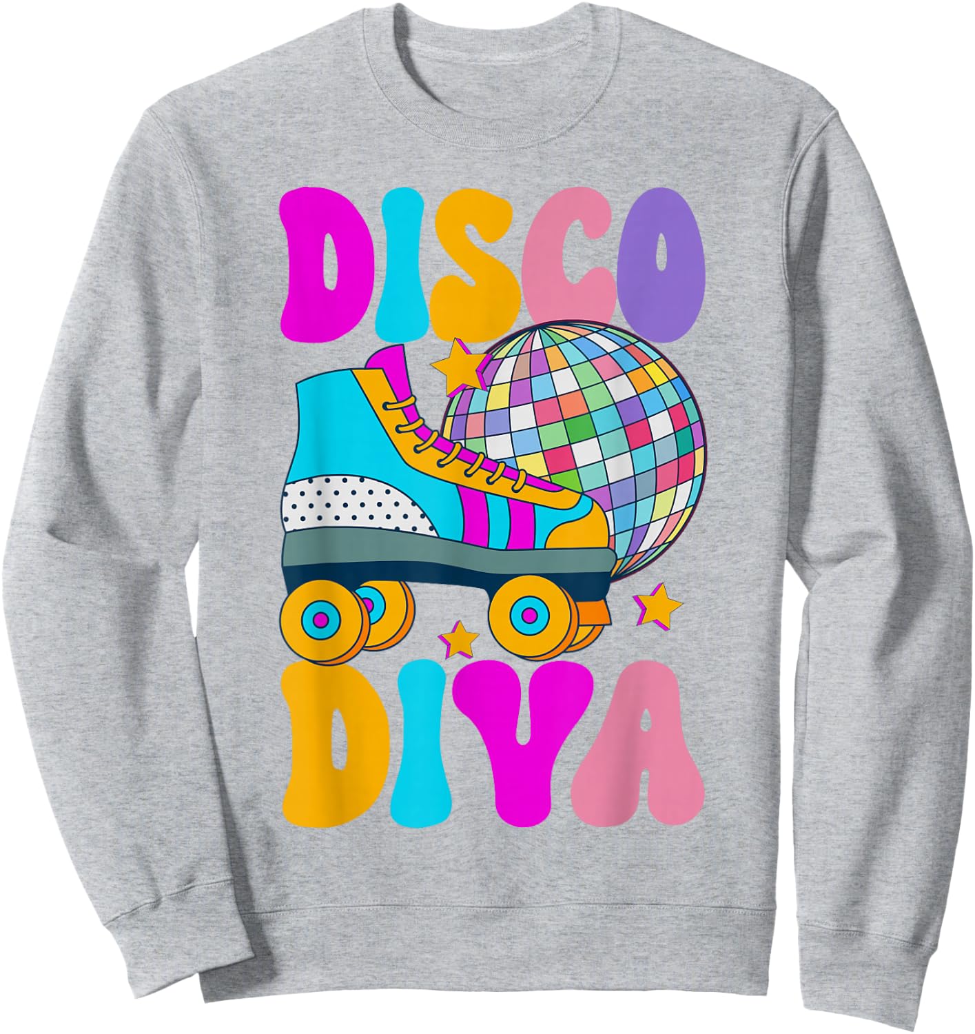 Roller Skating Disco Diva Skate Girl 70s Retro Sweatshirt - Sweatshirt | Ash