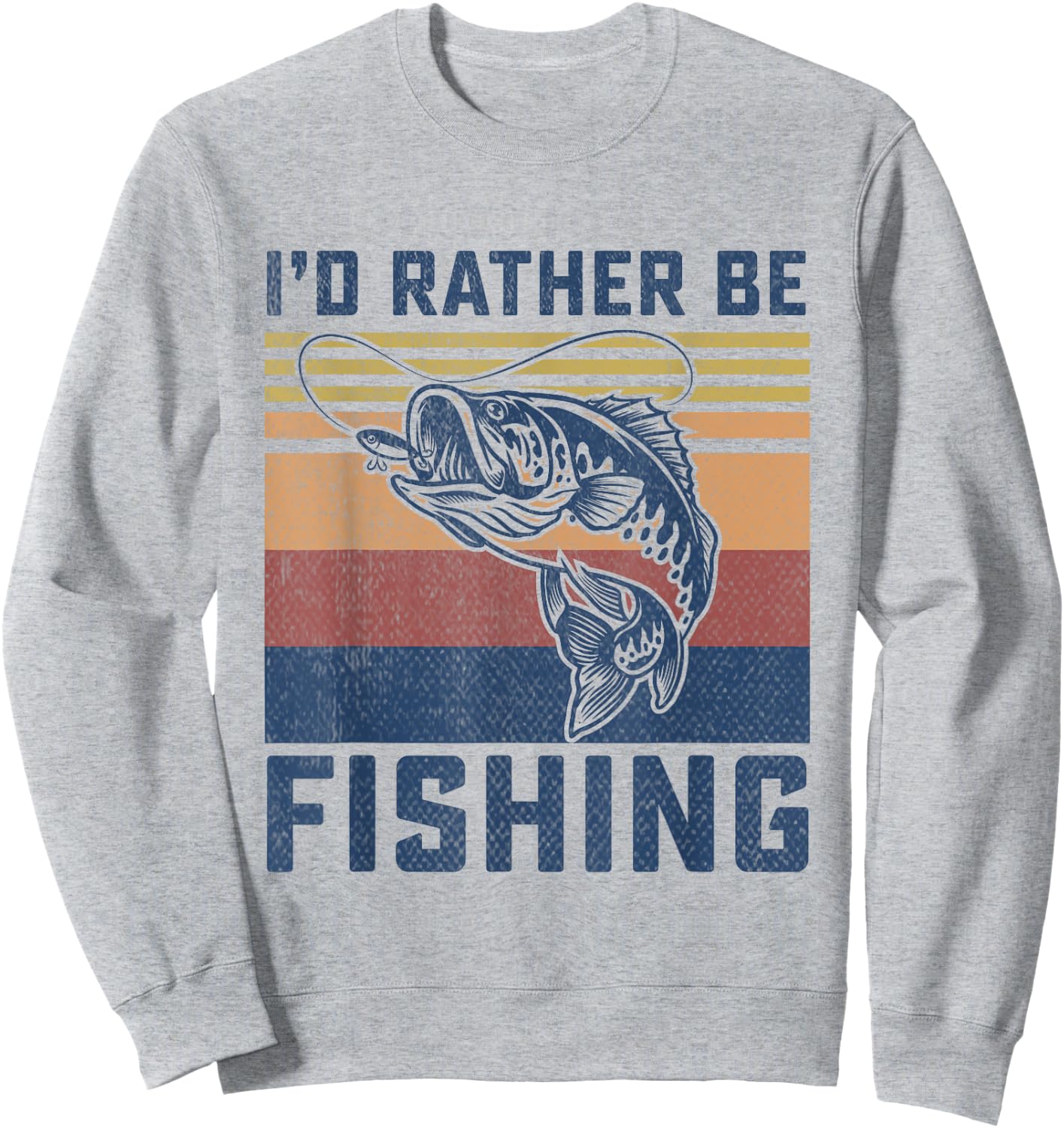Funny Fishing Bass Fish Fisherman Gifts for Boys Kids Men Sweatshirt - Sweatshirt | Ash
