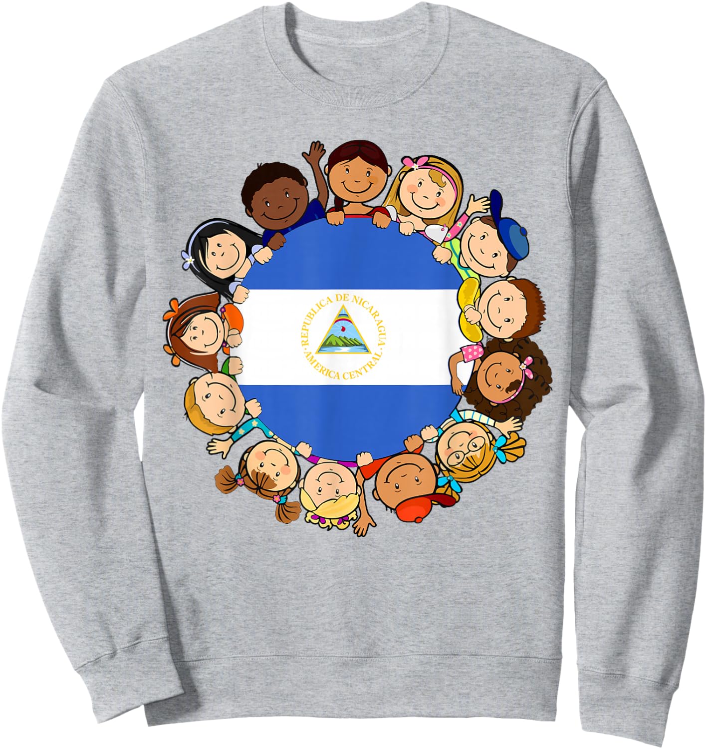 Nicaragua Flag Nicaraguan Kids Boy Hispanic Heritage Month Sweatshirt - Sweatshirt | Ash