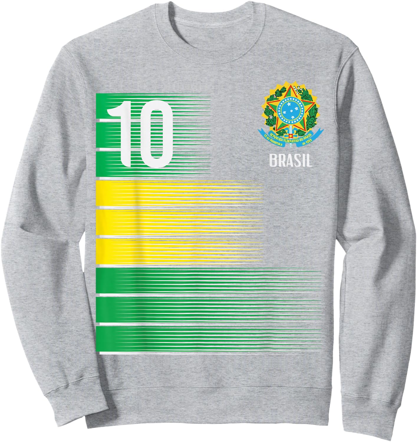 Brasil Flag Number 10 Brazil Soccer Men Women Boys Girl Kids Sweatshirt - Sweatshirt | Ash