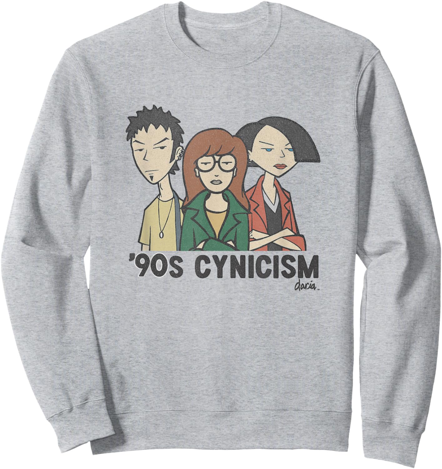 Daria 90's Cynicism Group Shot Vintage Poster Sweatshirt - Sweatshirt | Ash