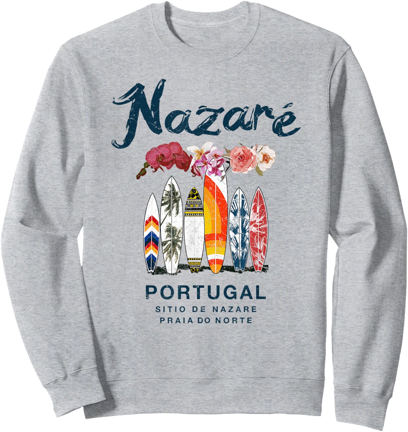 Nazare Portugal Vintage Surfing Sweatshirt - Sweatshirt | Ash