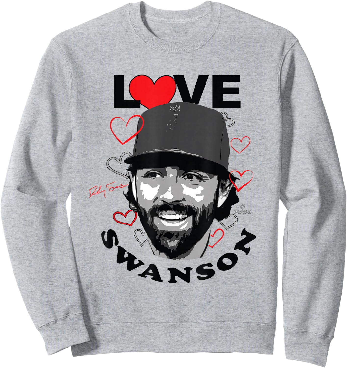 Love Dansby Swanson Chicago Baseball MLBPA Sweatshirt - Sweatshirt | Ash