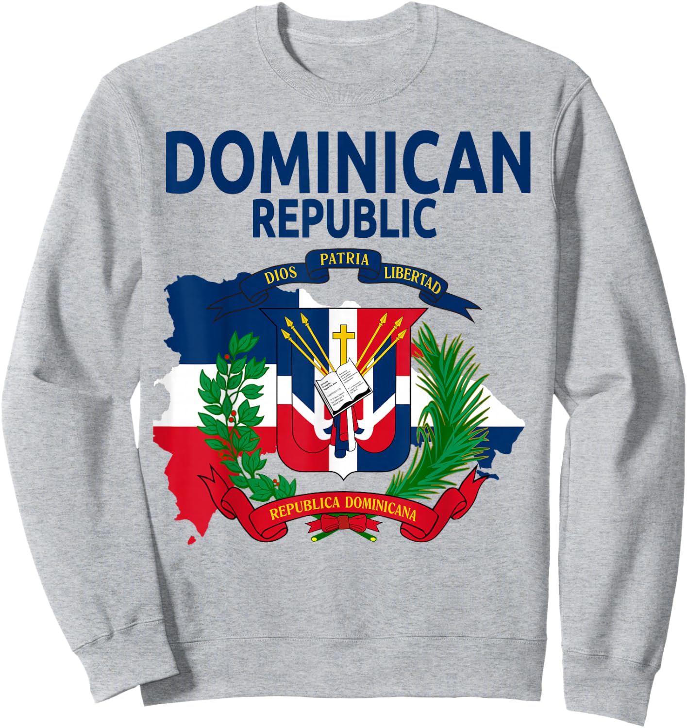 Coat of Arms Republica Dominicana & Dominican Flag Outfit Sweatshirt - Sweatshirt | Ash