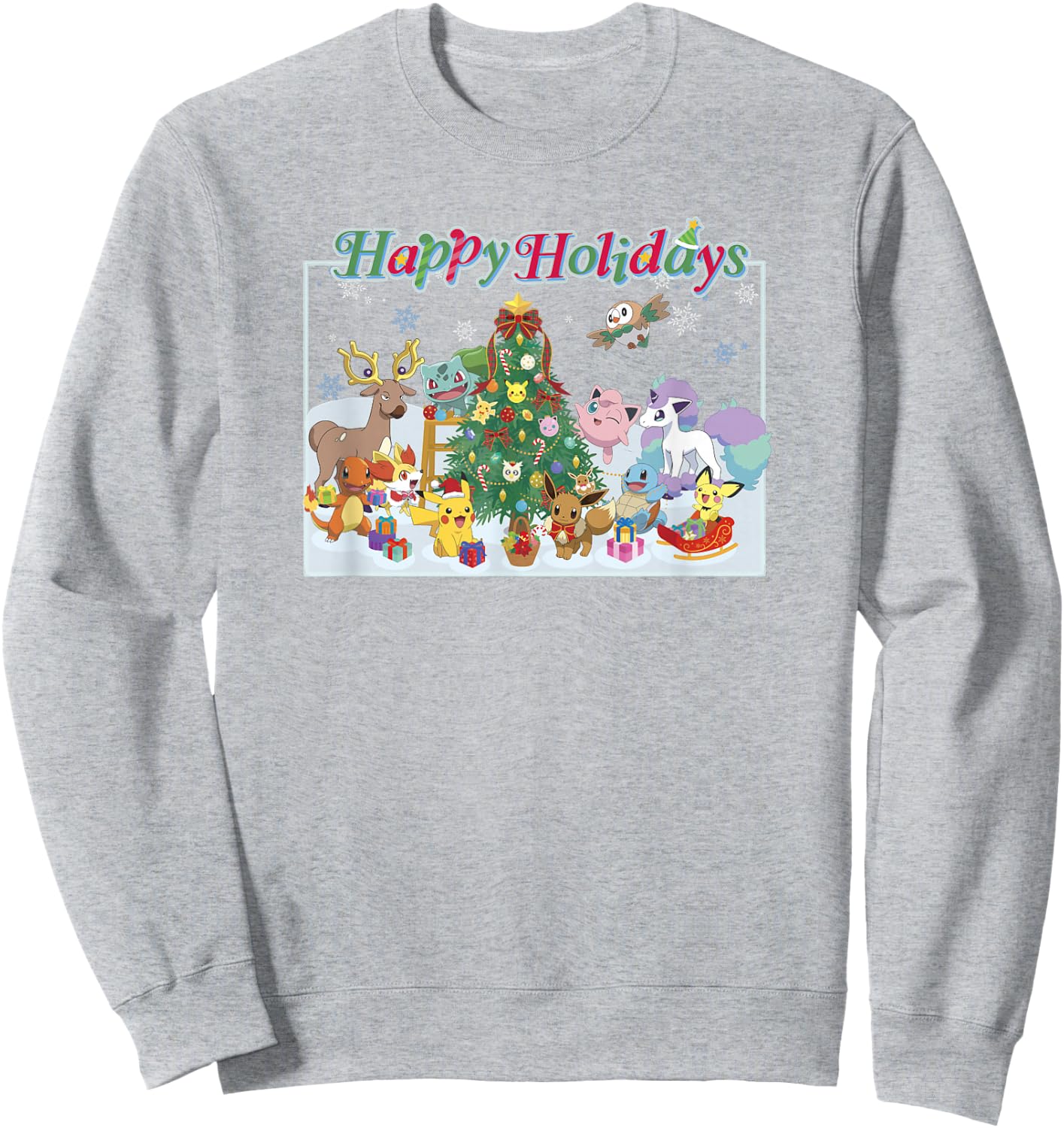 Pokémon Christmas Happy Holidays Big Group Shot Sweatshirt - Sweatshirt | Ash