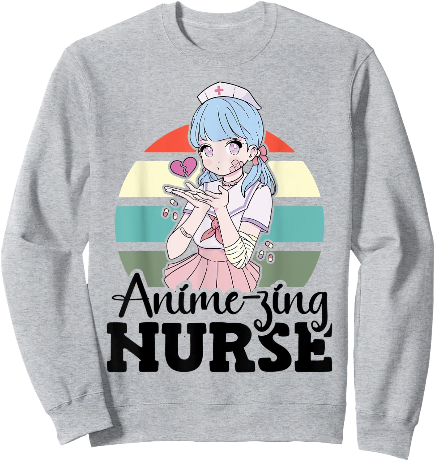 Anime-zing Nurse Japanese Anime National Nurse Day Sweatshirt - Sweatshirt | Ash