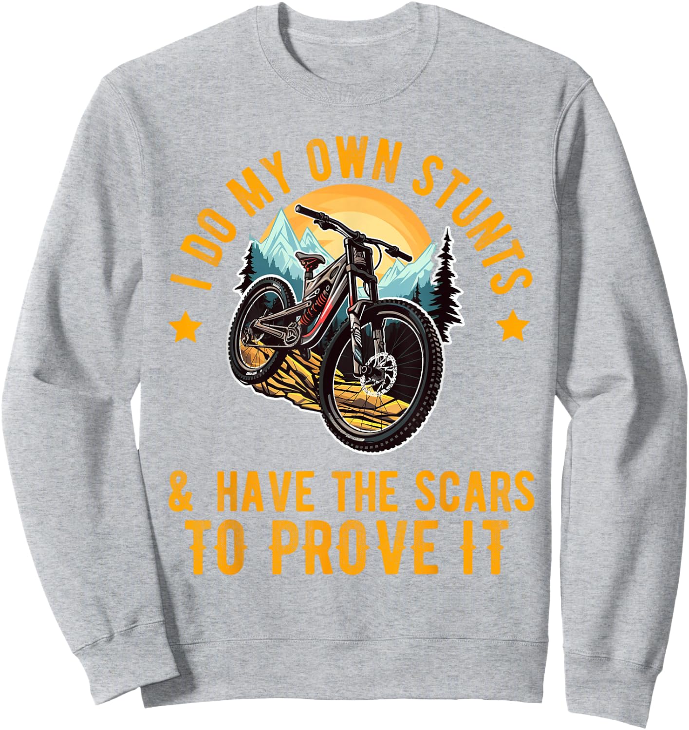 Mountain Bike For Boys Funny MTB Biking Lover Sweatshirt - Sweatshirt | Ash