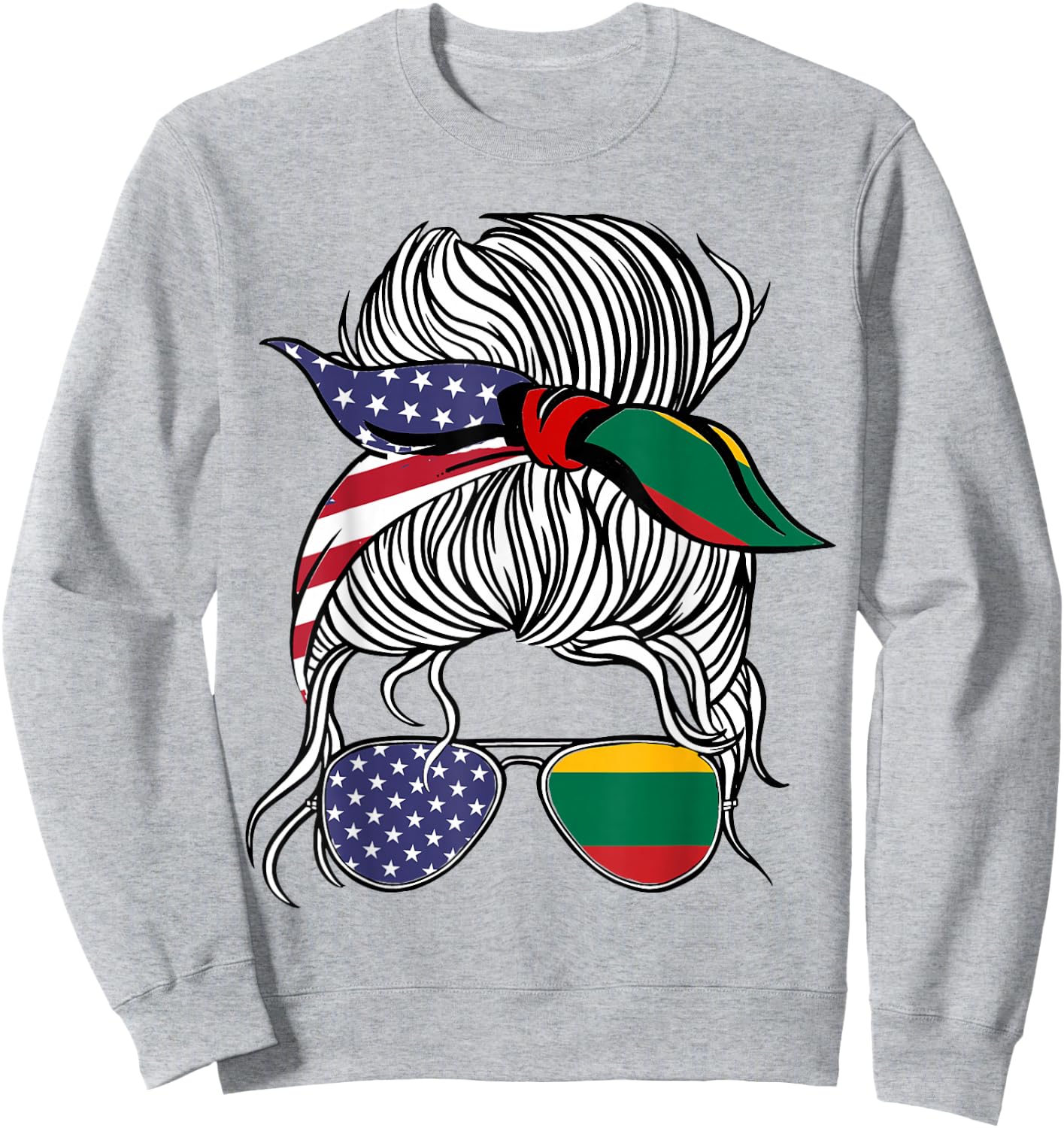 American Lithuanian Patriot Flag Women Girl Lithuania Grown Sweatshirt - Sweatshirt | Ash