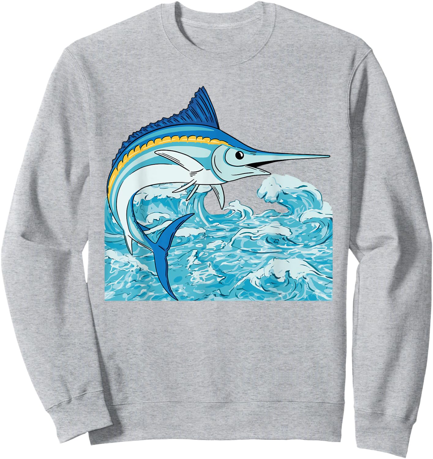 Swordfish Marlin Fish Saltwater Fishing Sea Animal Fisherman Sweatshirt - Sweatshirt | Ash