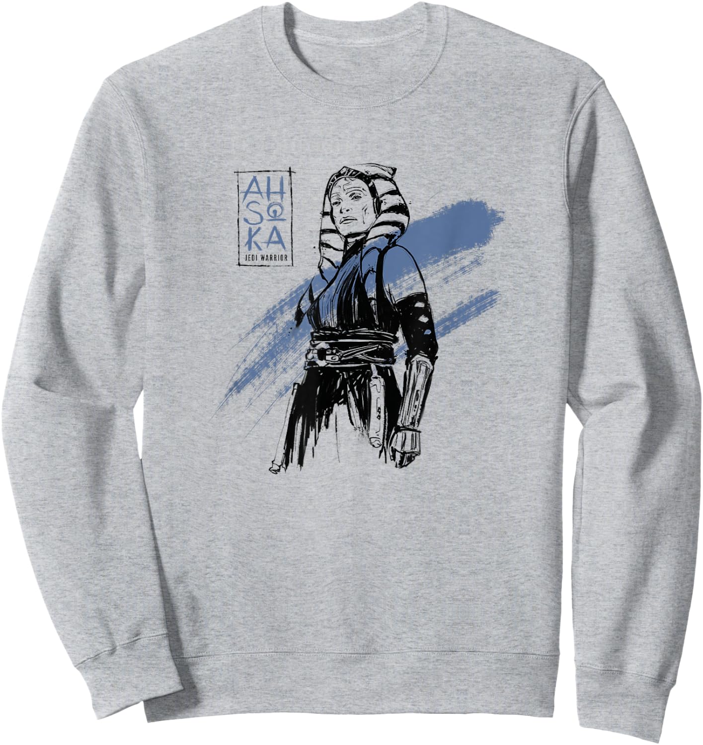 Star Wars: Ahsoka Inked Sketch Blue Paint Smear Sweatshirt - Sweatshirt | Ash