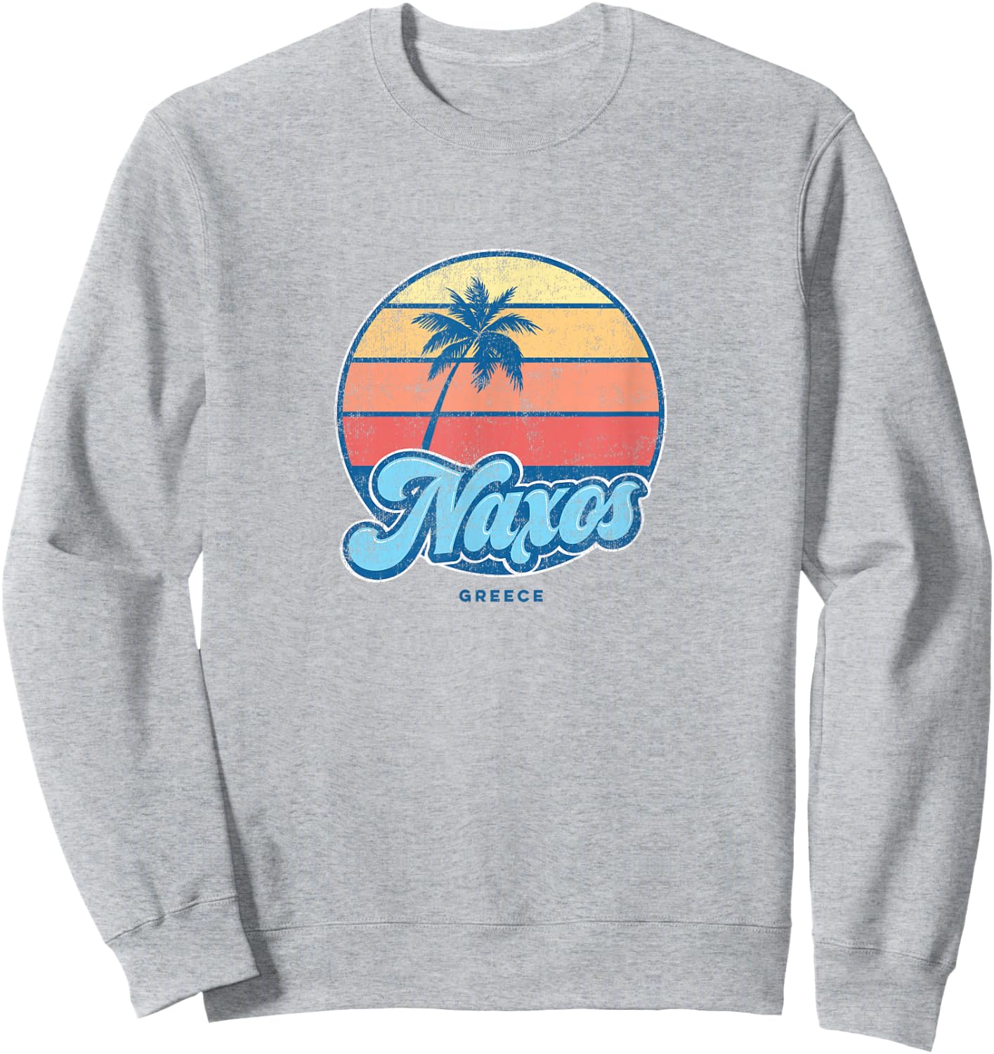 Vintage Naxos Greece Classic 70s Retro Surfer Sweatshirt - Sweatshirt | Ash