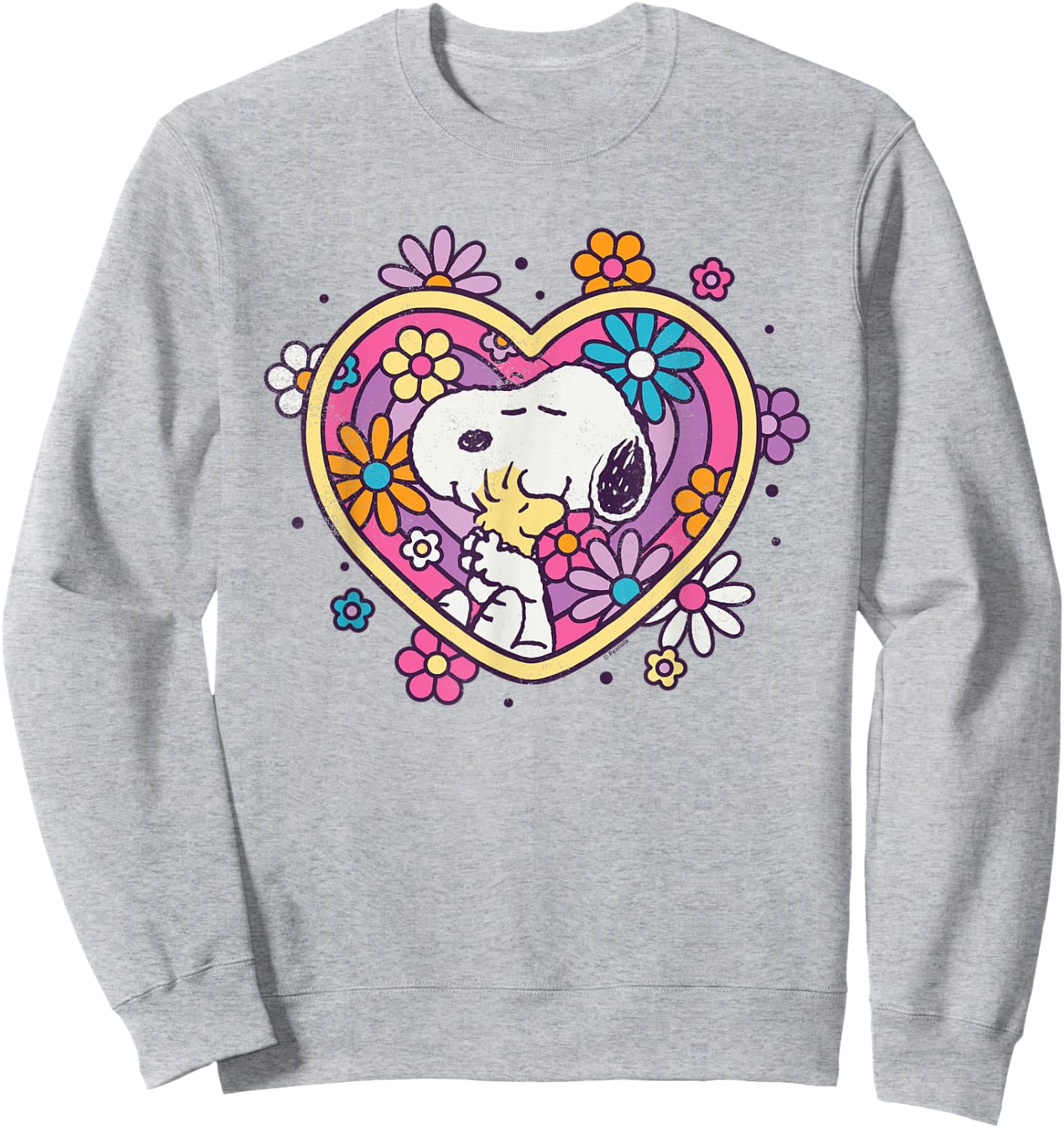 Peanuts - Hug Heart Flowers Sweatshirt - Sweatshirt | Ash
