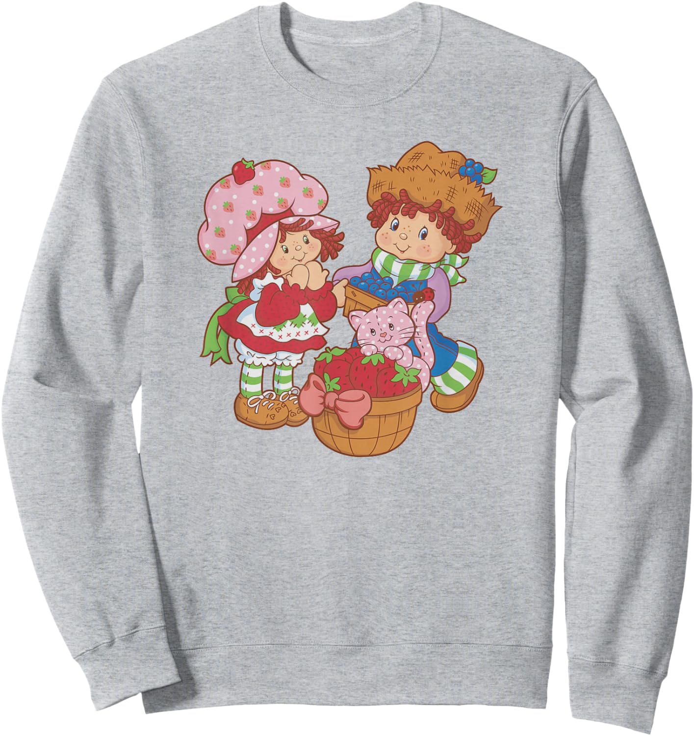 Strawberry Shortcake Huckleberry Berry Basket Sweatshirt - Sweatshirt | Ash
