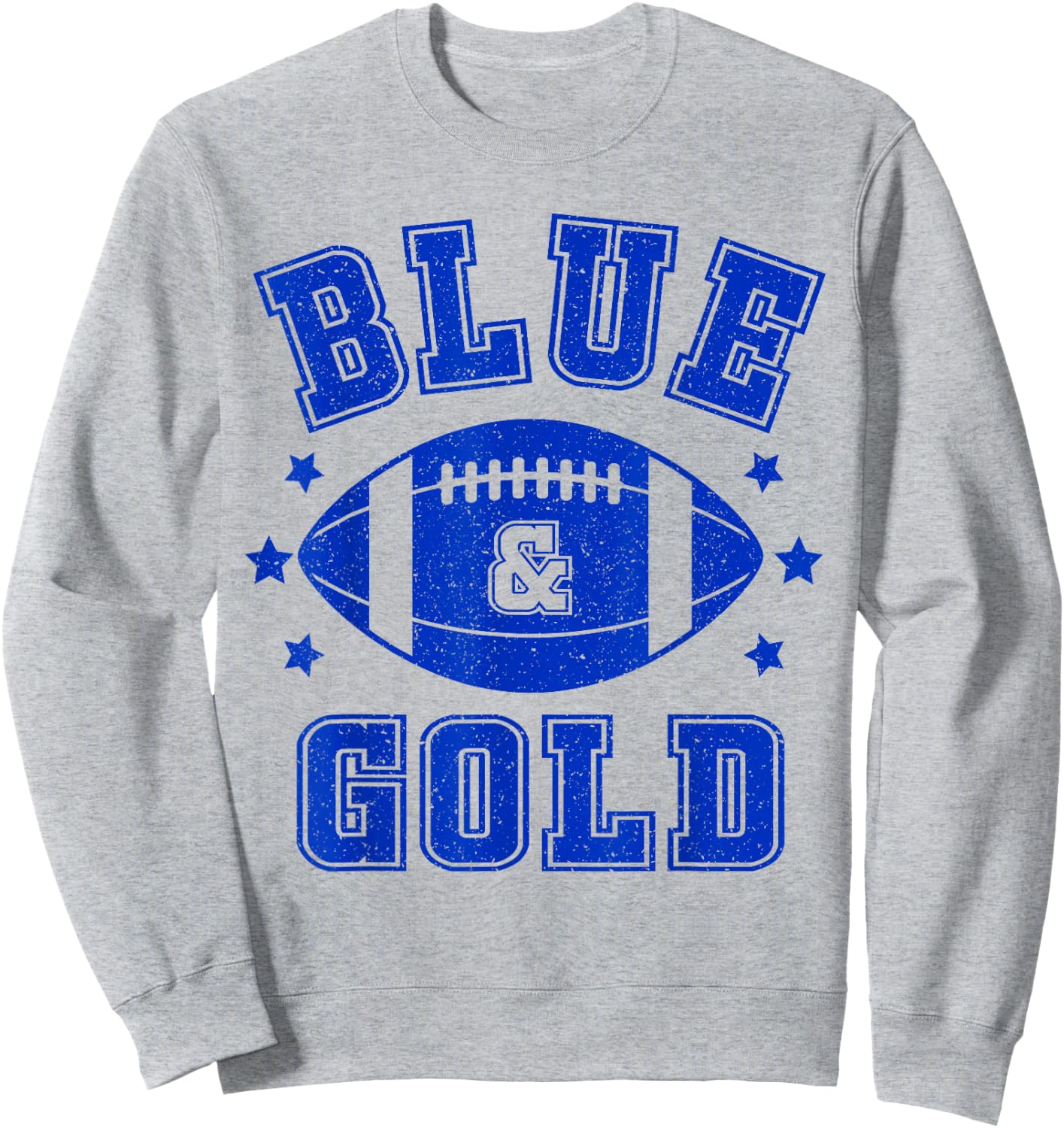 On Gameday Football We Wear Blue And Gold School Spirit Sweatshirt - Sweatshirt | Ash