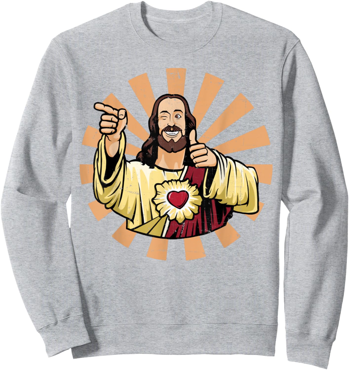 Vintage Buddy Christ Sweatshirt - Sweatshirt | Ash