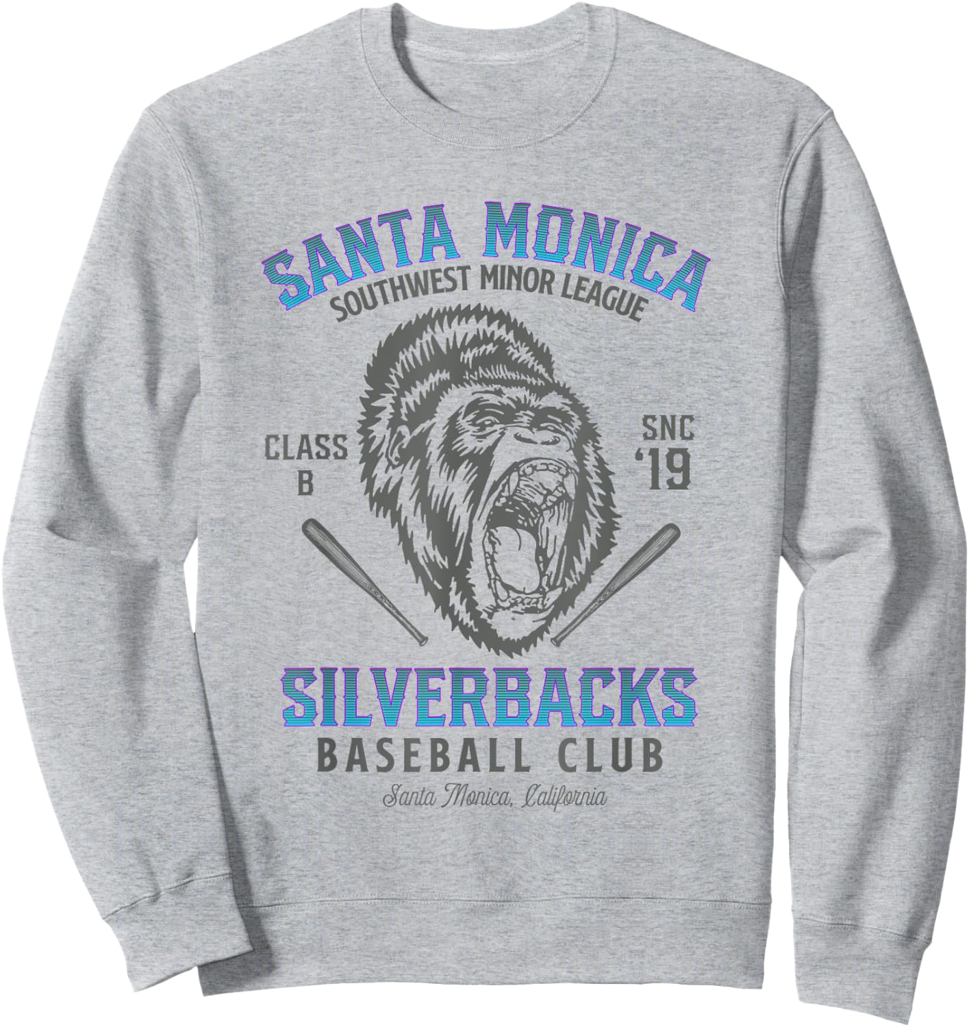 Santa Monica Silverbacks Minor League Retro Baseball Team Sweatshirt - Sweatshirt | Ash