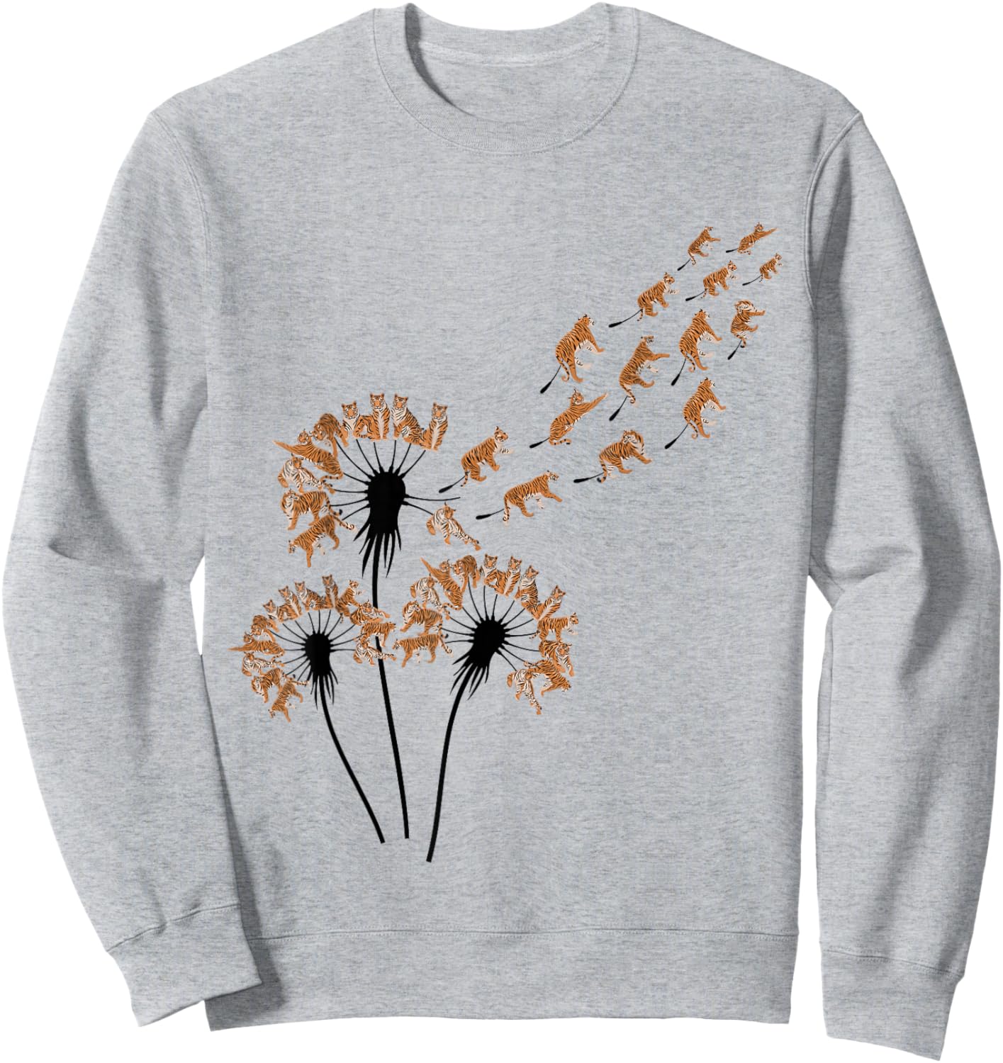 Dandelion Tigers Stuff for Tiger Lover | Tiger Sweatshirt - Sweatshirt | Ash
