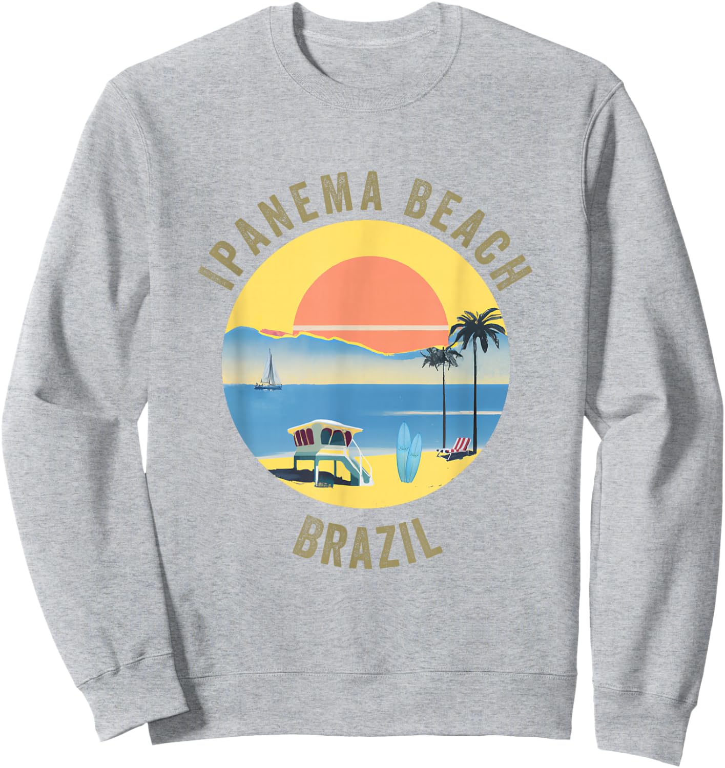 Ipanema Beach Souvenir Apparel - Retro Vintage Ipanema Beach Sweatshirt - Sweatshirt | Ash