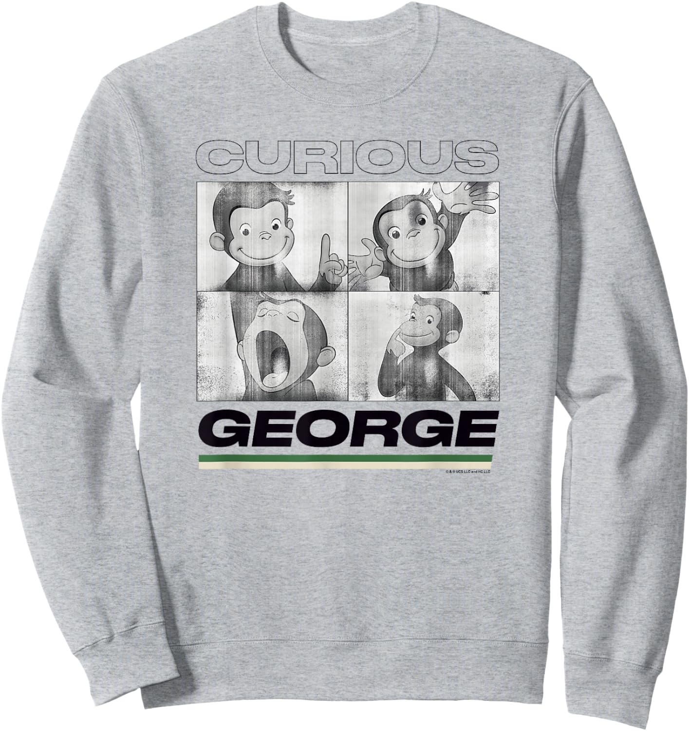 Curious George Vintage George Photo Box Up Sweatshirt - Sweatshirt | Ash