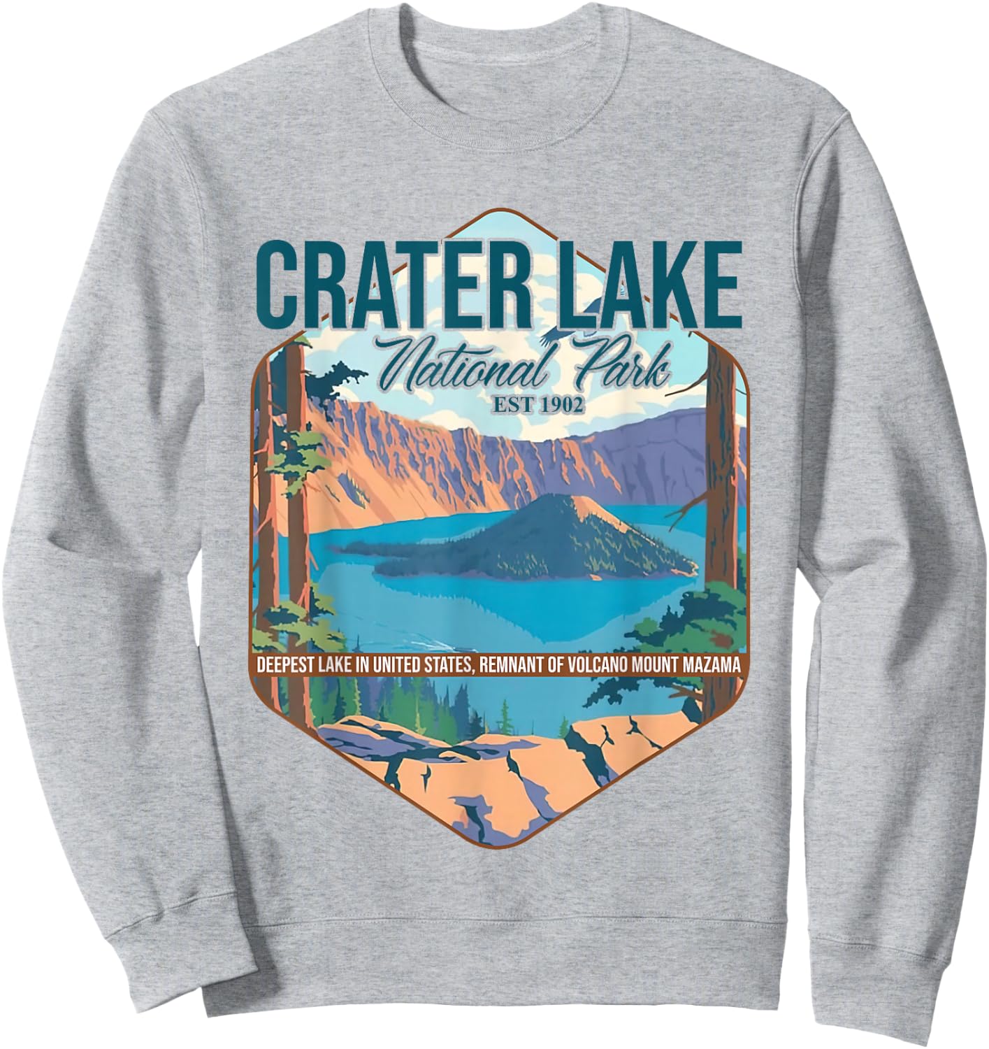 Camper Nature Lover Camping Hiking Crater Lake National Park Sweatshirt - Sweatshirt | Ash