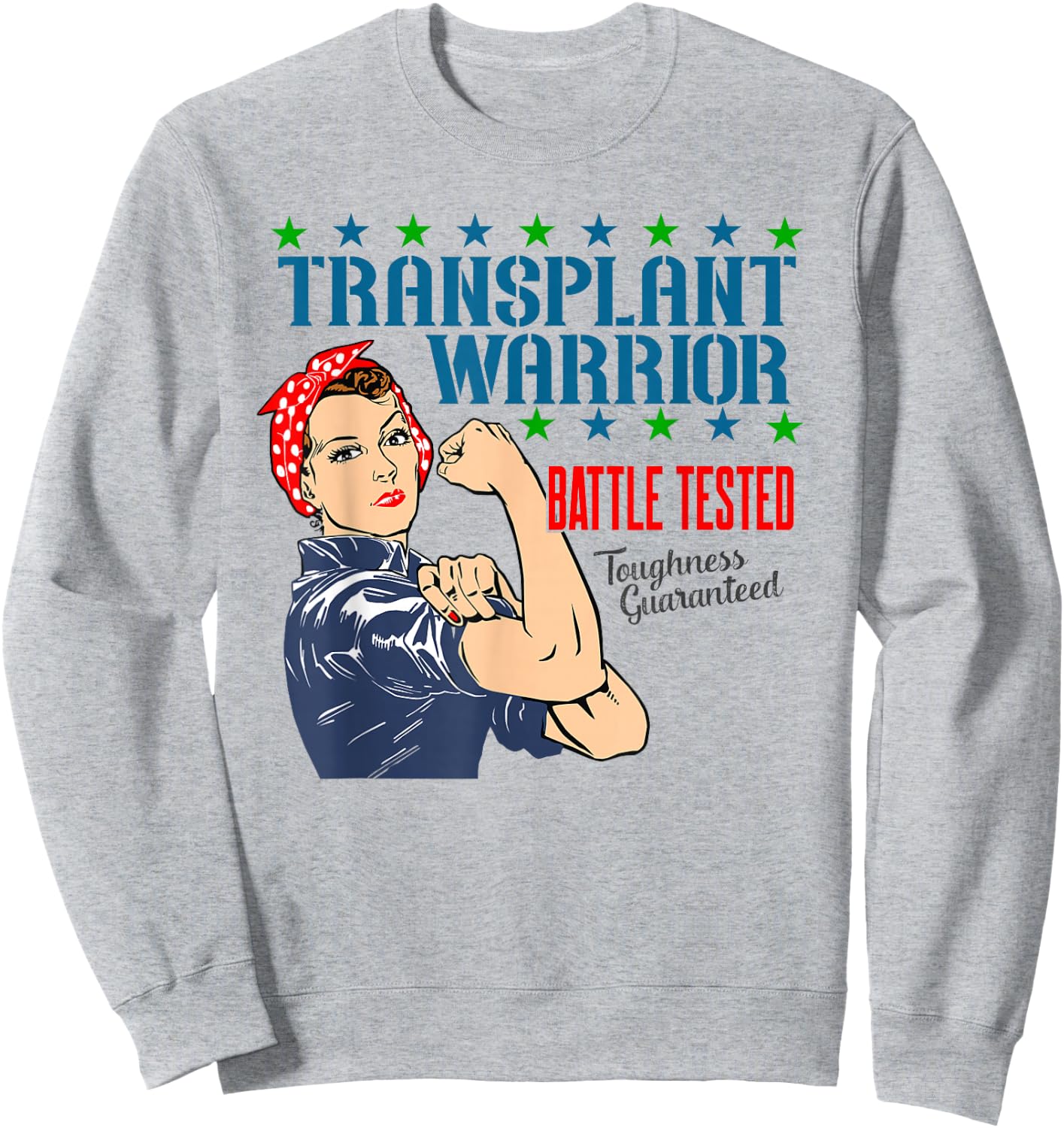 Transplant Warrior a Vintage Women's Transplant Recipient Sweatshirt - Sweatshirt | Ash