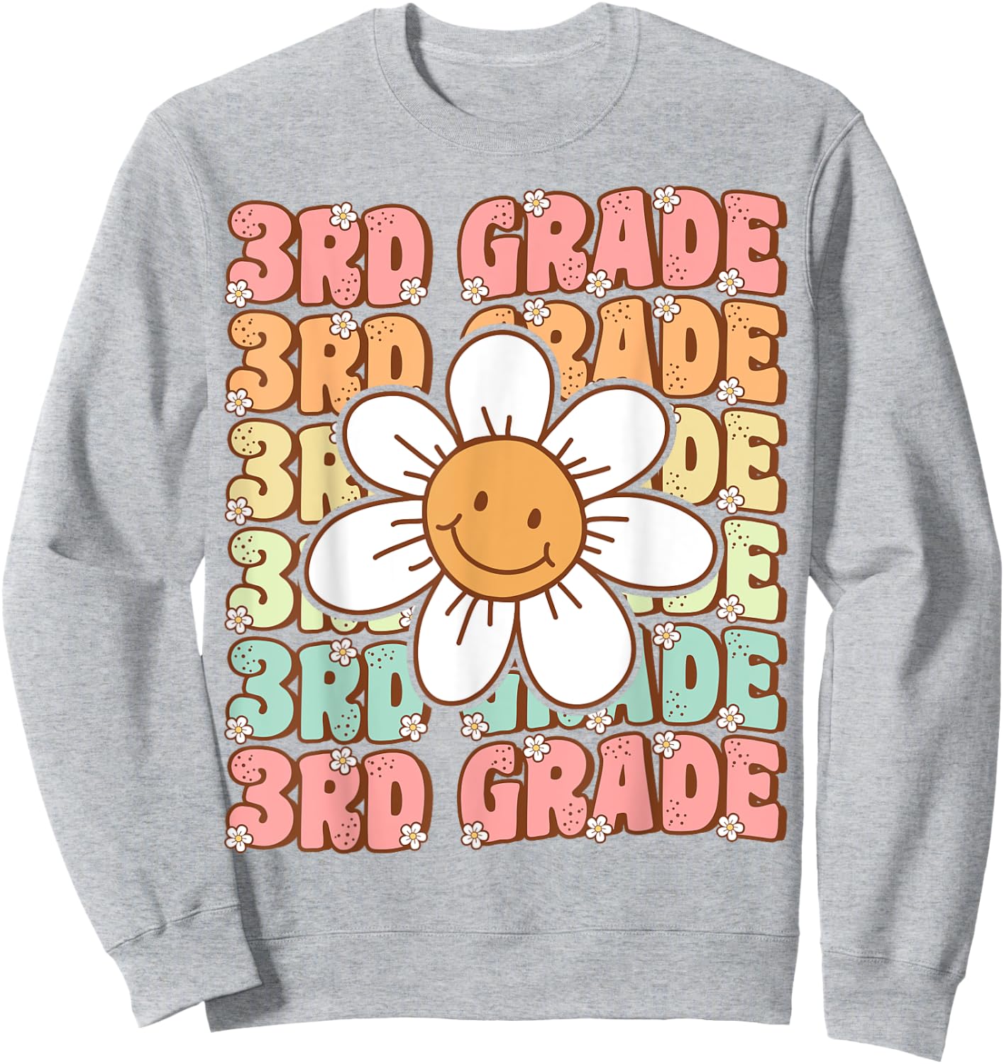 Groovy 3rd Grade Back to School First Day of Third Grade Sweatshirt - Sweatshirt | Ash