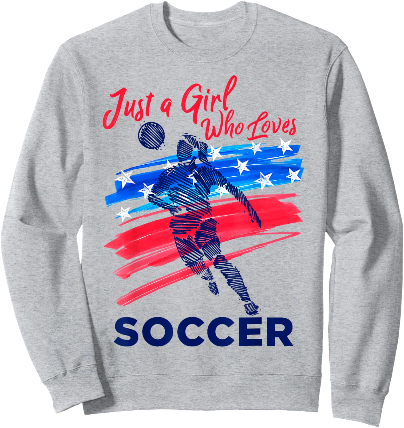 Just a Girl Who Loves Soccer Kids Girl Teen Football Sweatshirt - Sweatshirt | Ash