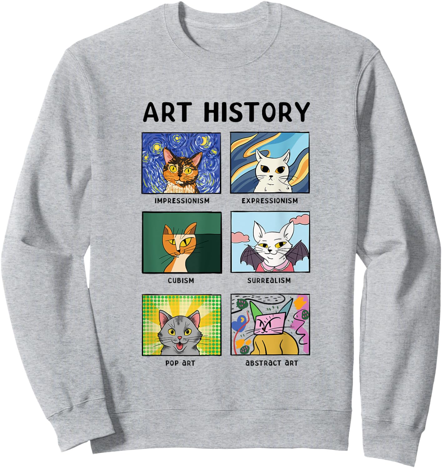 Art History Cats Fine Arts Cat for Art Collector Sweatshirt - Sweatshirt | Ash