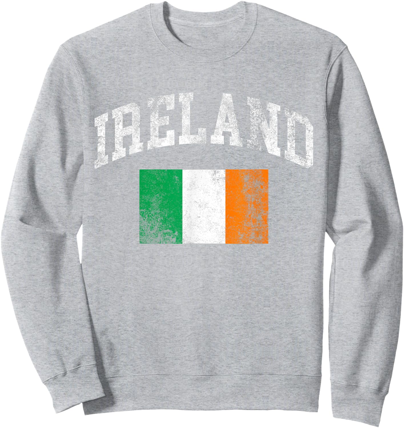 Vintage Ireland Irish Flag St Patrick's Day Sweatshirt - Sweatshirt | Ash
