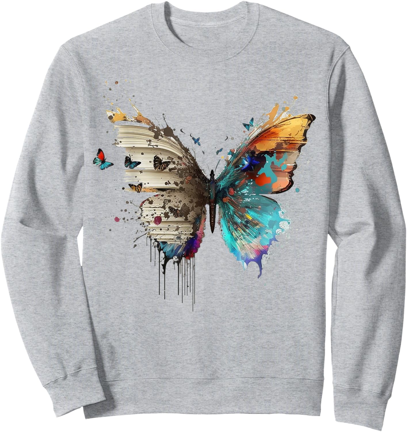 Art abstract butterfly animals book artwork Sweatshirt - Sweatshirt | Ash